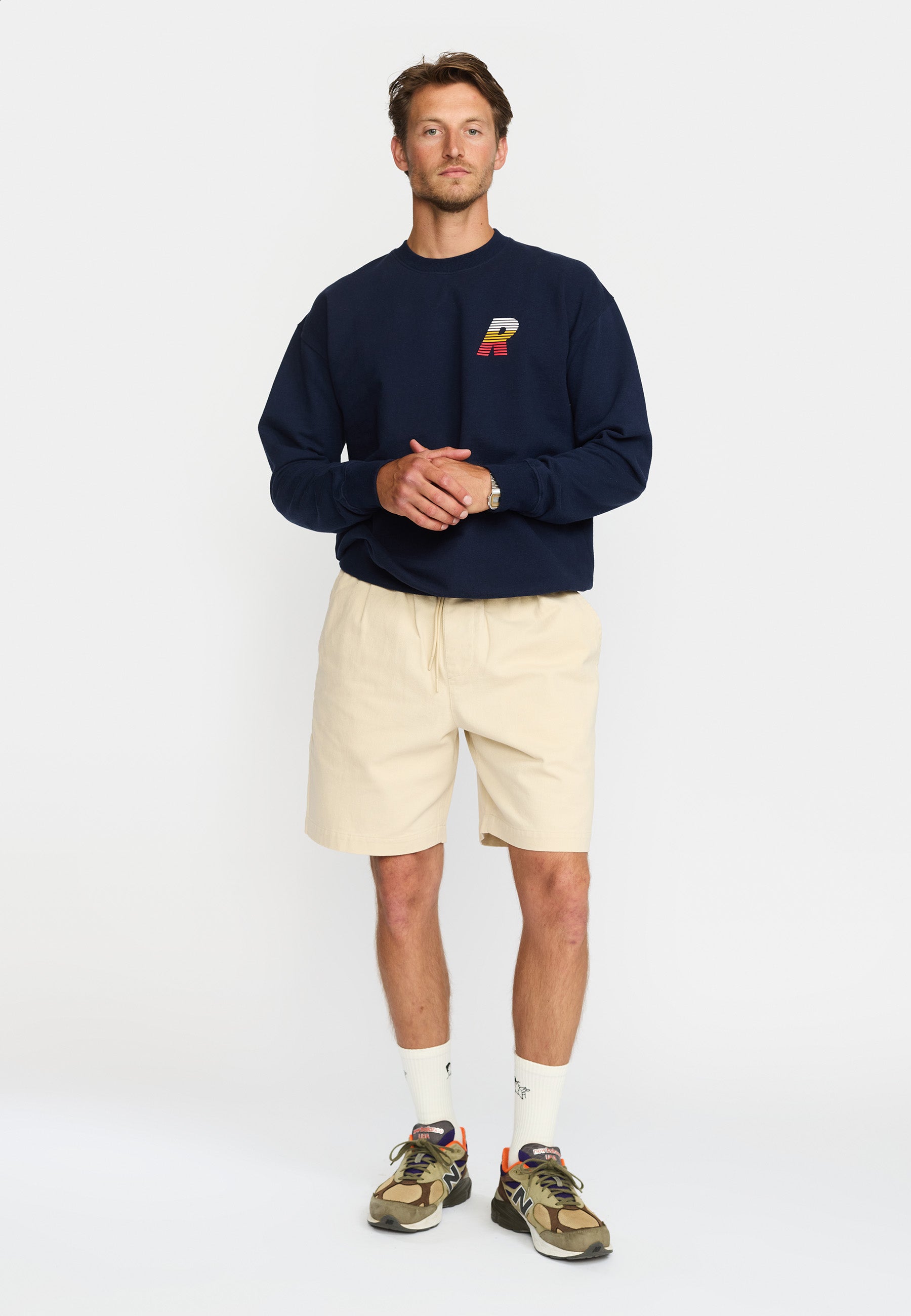 Revolution Regular Crewneck Sweatshirts Navy-melange
