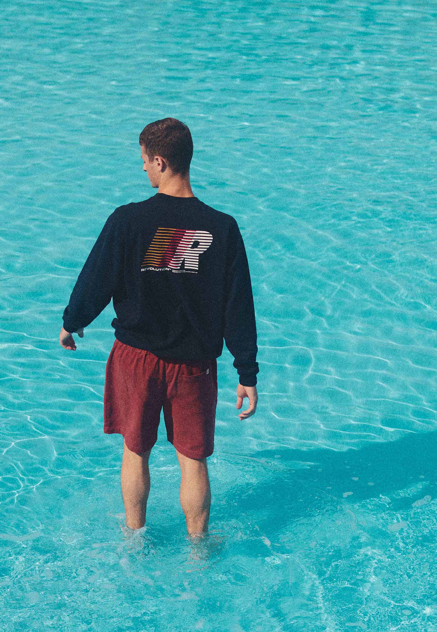 Revolution Regular Crewneck Sweatshirts Navy-melange
