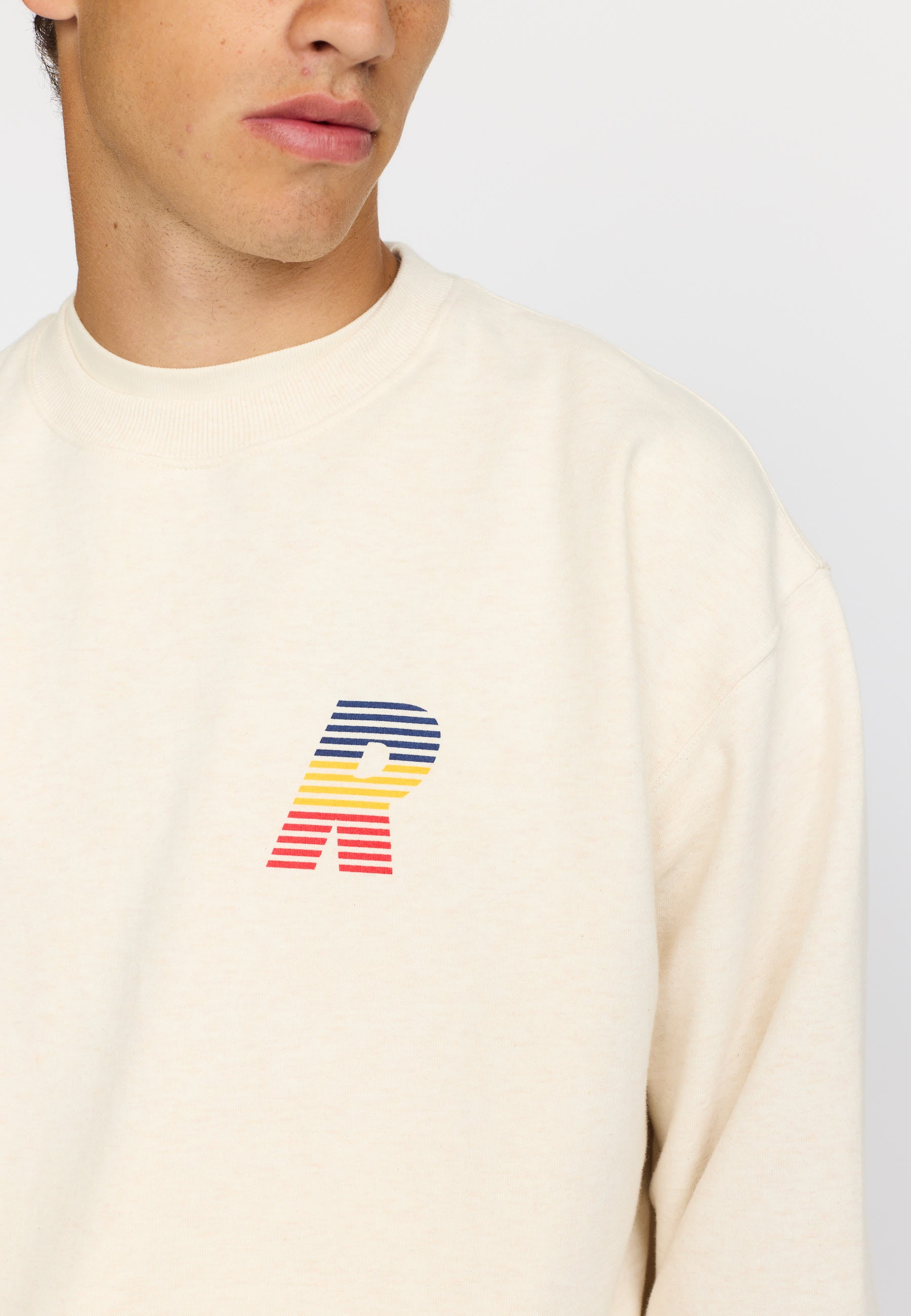Revolution Regular Crewneck Sweatshirts Offwhite-melange