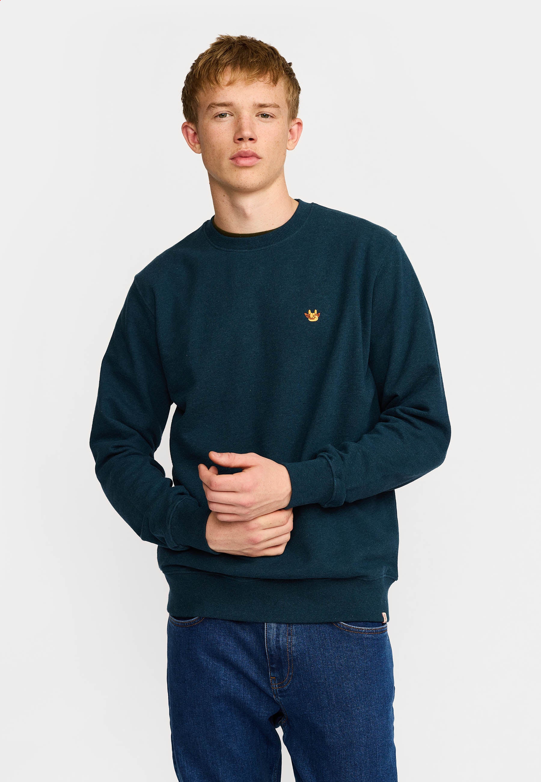 Revolution Regular Crewneck Sweatshirts Darkpetrol-melange
