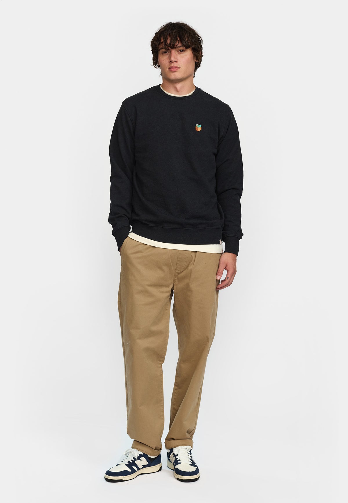 Revolution Regular Crewneck Sweatshirts Black-melange