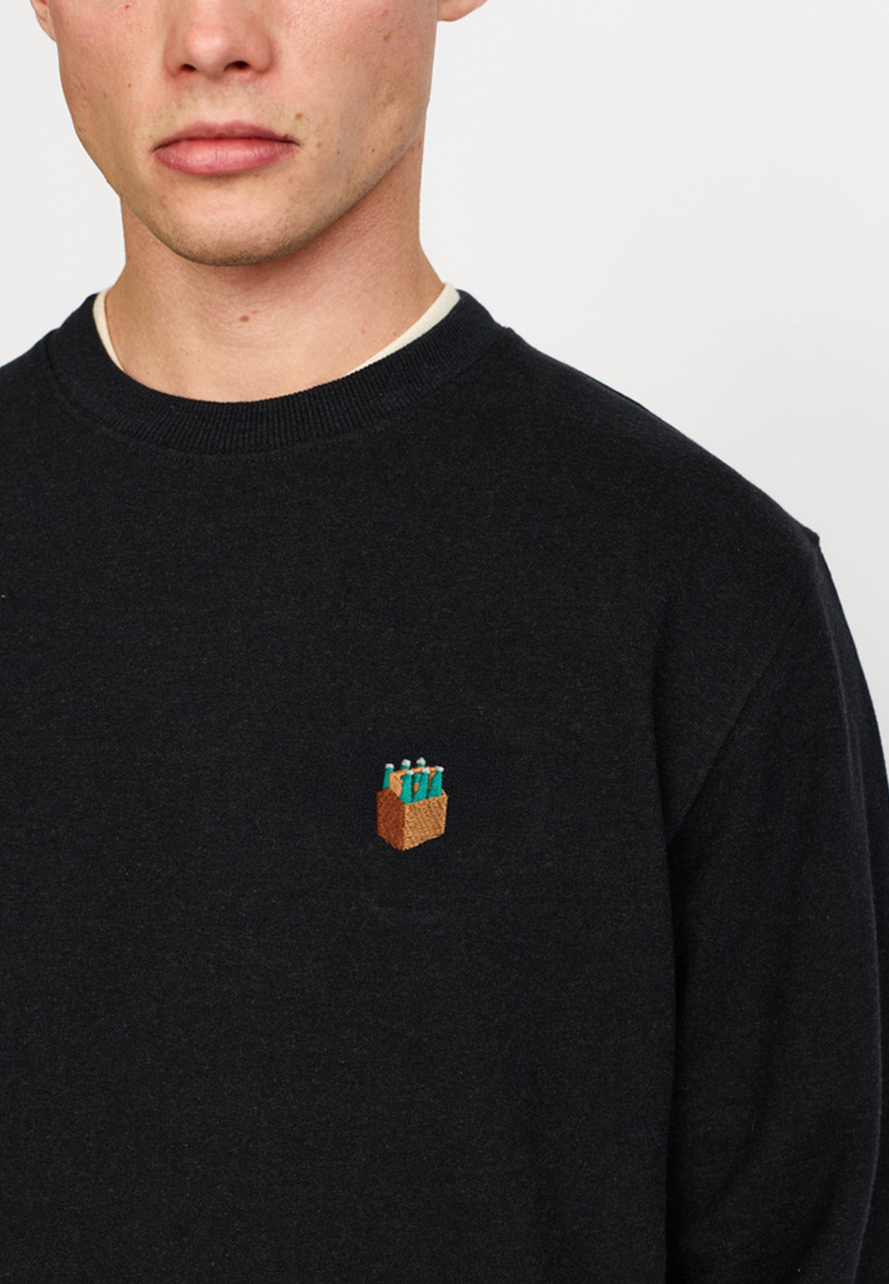 Revolution Regular Crewneck Sweatshirts Black-melange