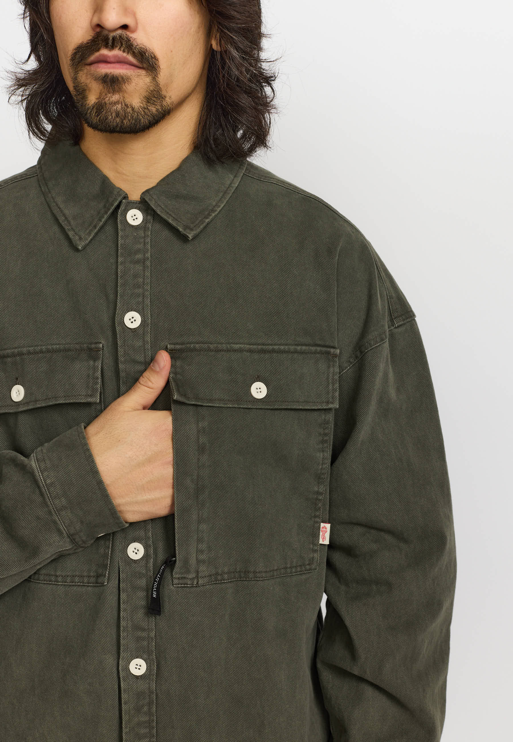 Revolution Shirt With Pocket Long-sleeve Shirts Darkgrey
