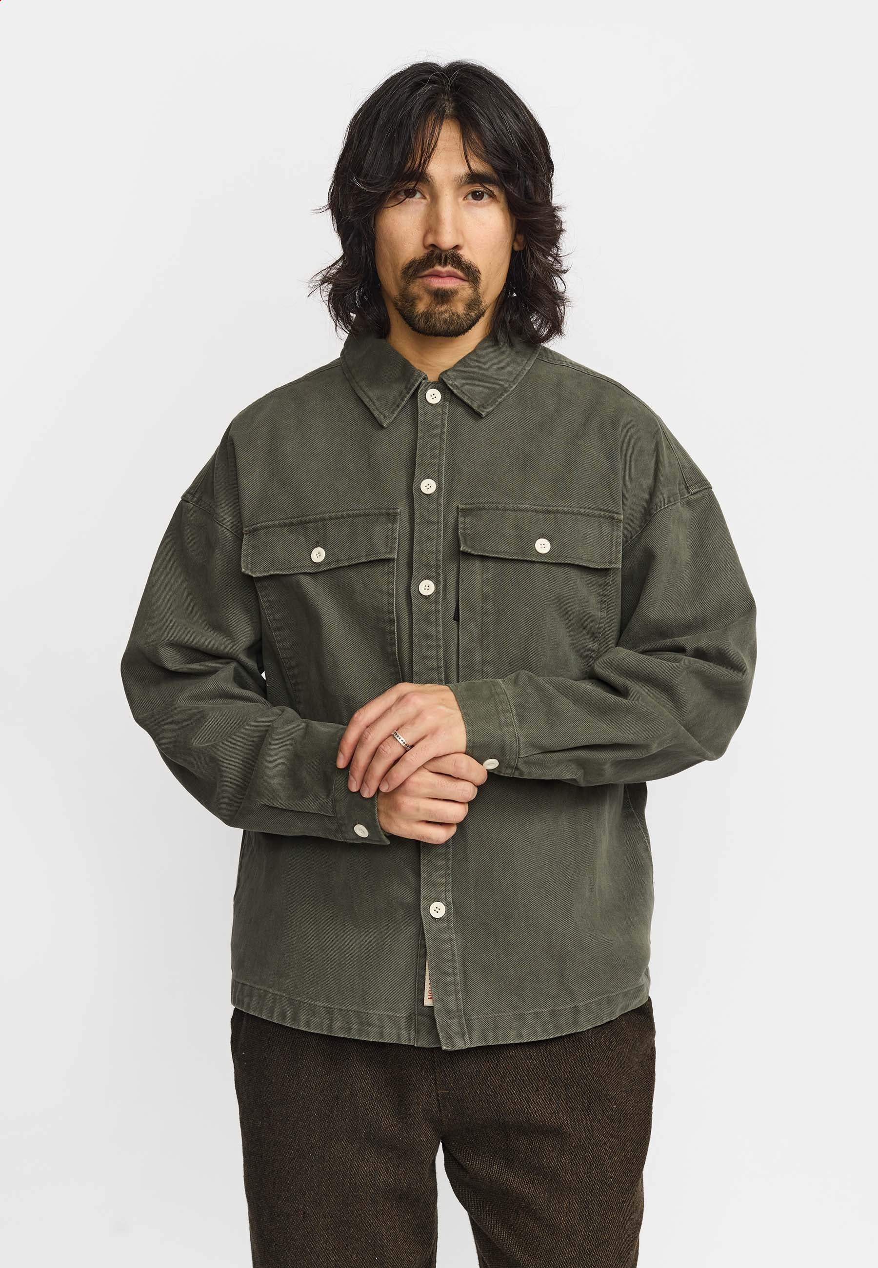 Revolution Shirt With Pocket Long-sleeve Shirts Darkgrey