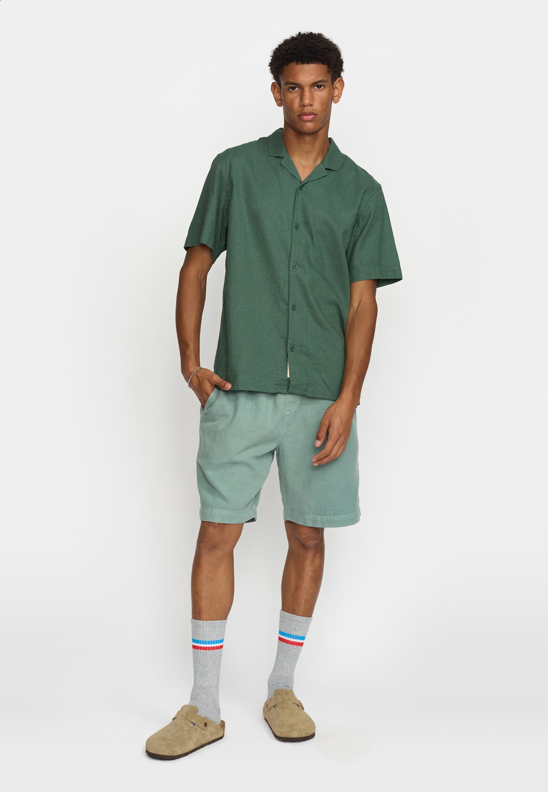 Revolution Short-sleeved Cuban Shirt Short-sleeve shirts Dustgreen