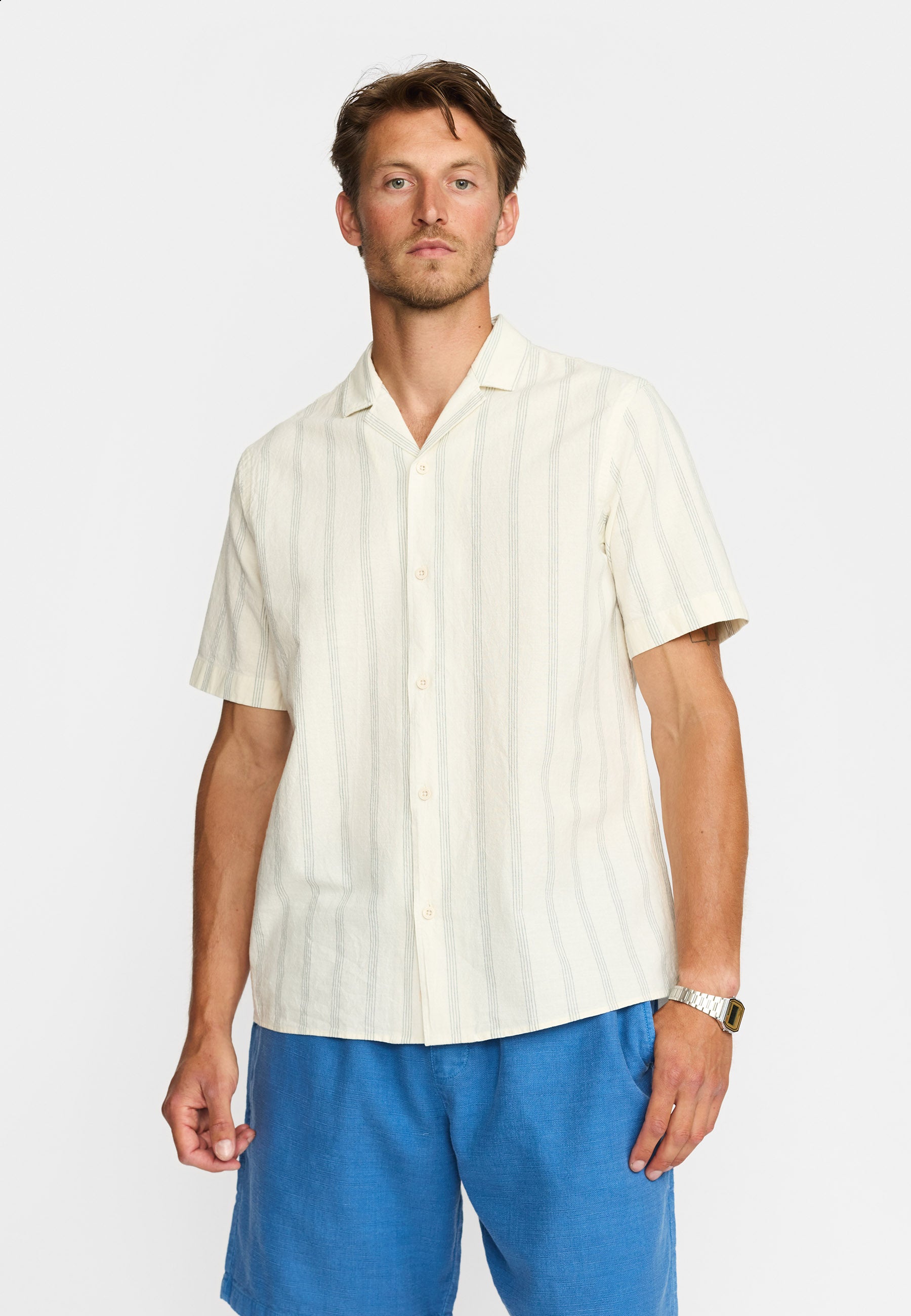Revolution Short-sleeved Cuban Shirt Short-sleeve shirts Blue