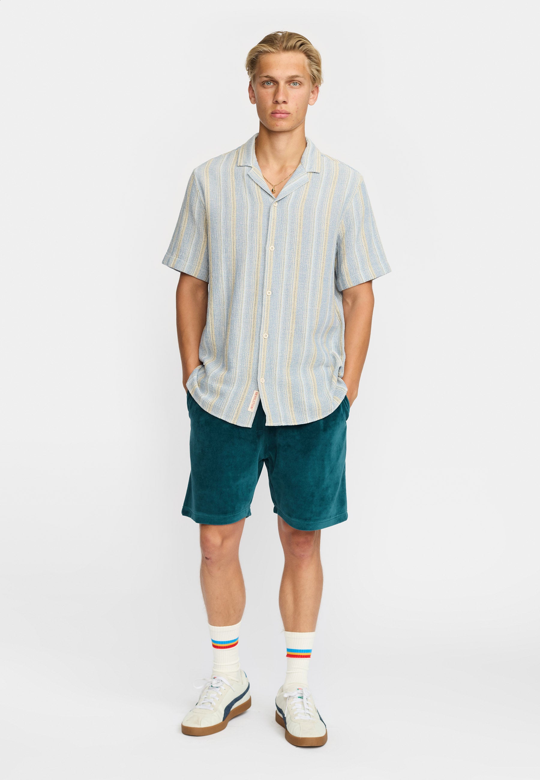 Revolution Short-sleeved Cuban Shirt Short-sleeve shirts Blue