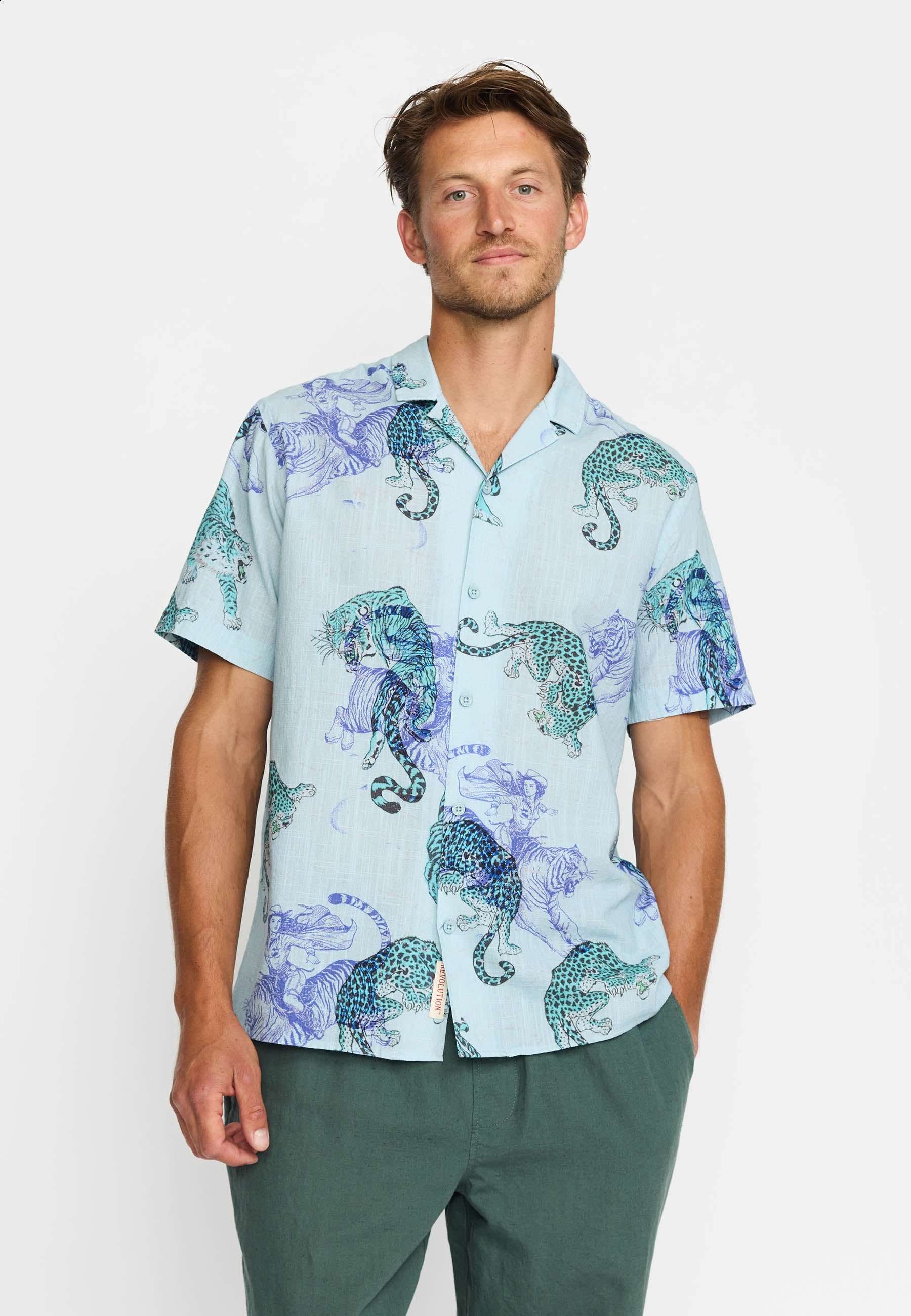 Revolution Short-sleeved Cuban Shirt Short-sleeve shirts Blue