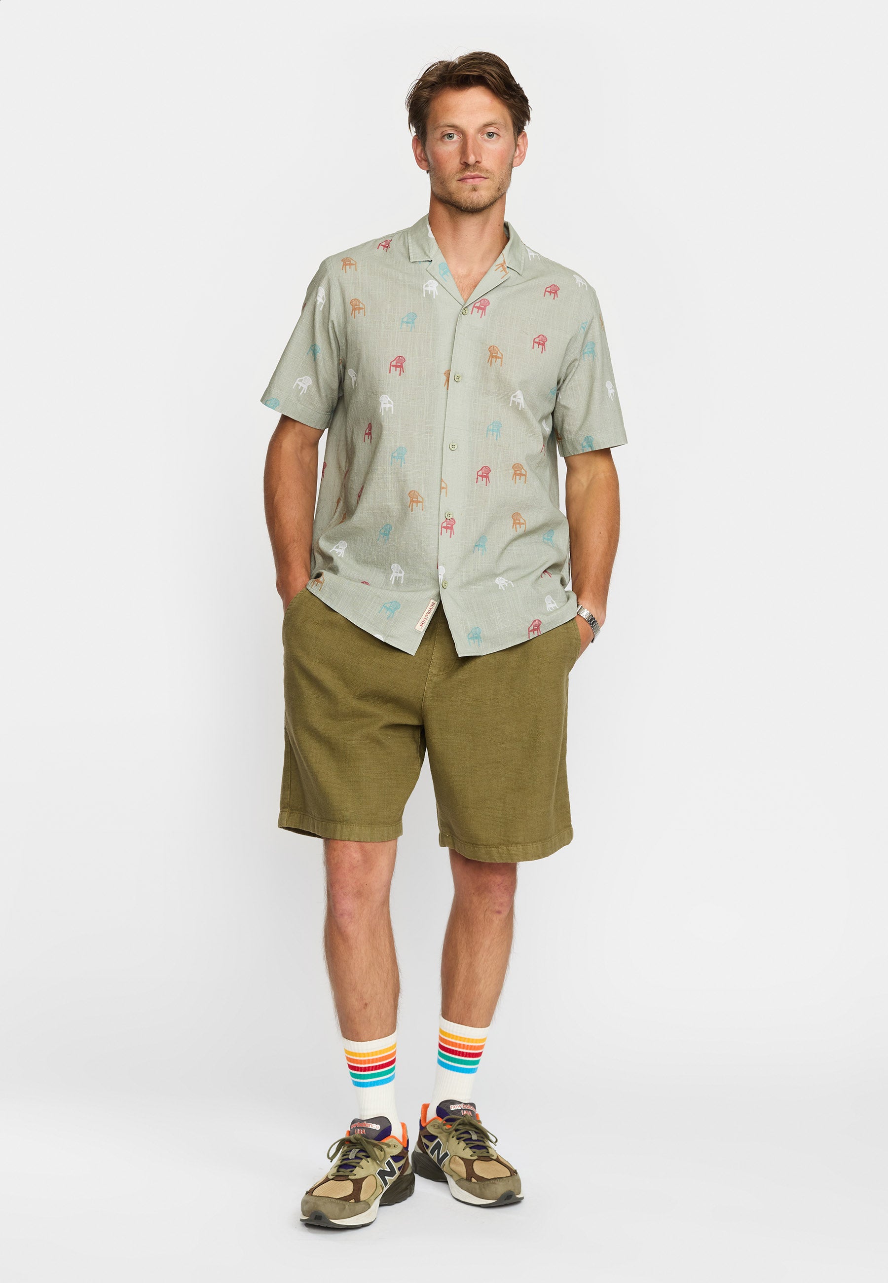 Revolution Short-sleeved Cuban Shirt Short-sleeve shirts Lightgreen