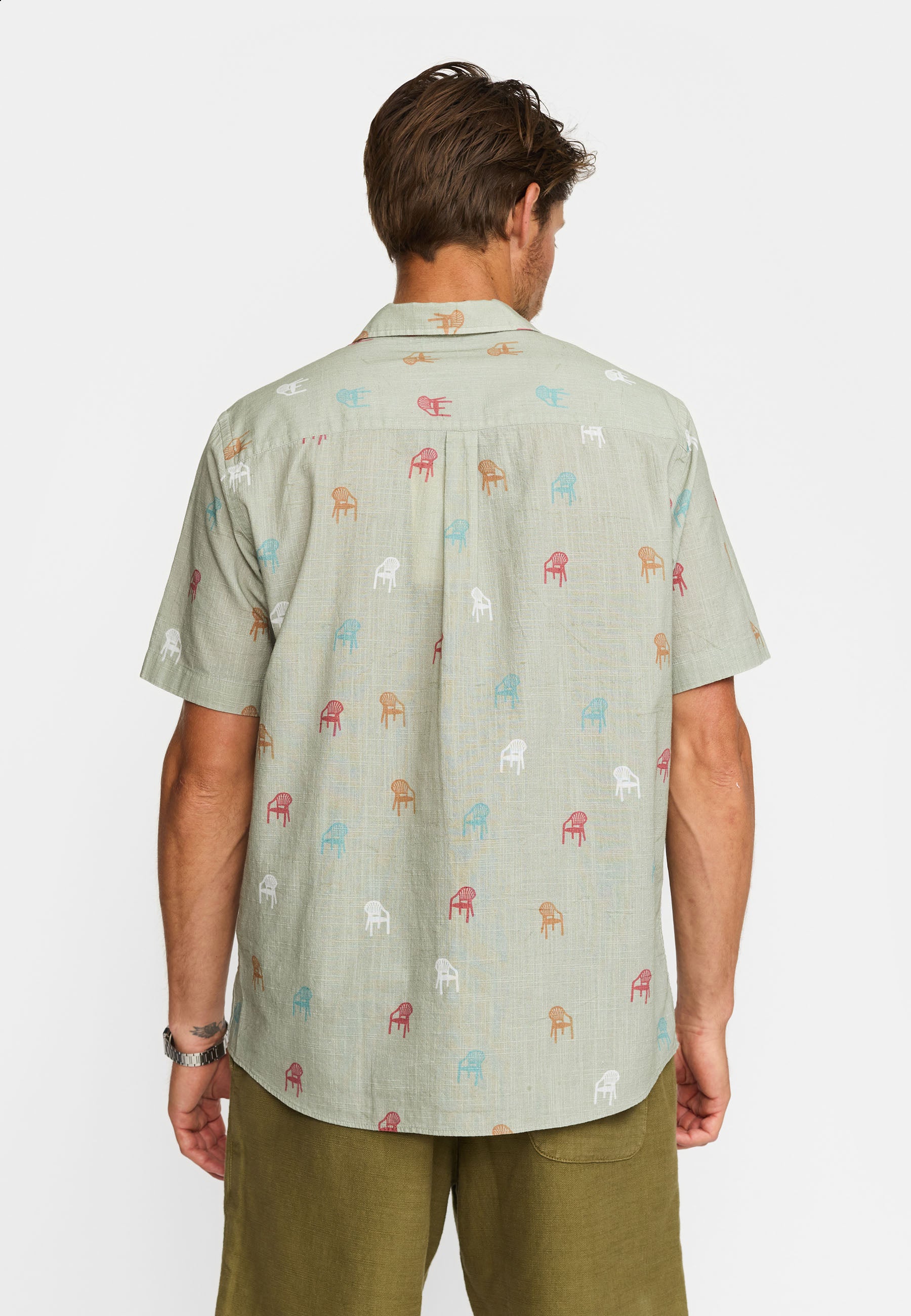 Revolution Short-sleeved Cuban Shirt Short-sleeve shirts Lightgreen