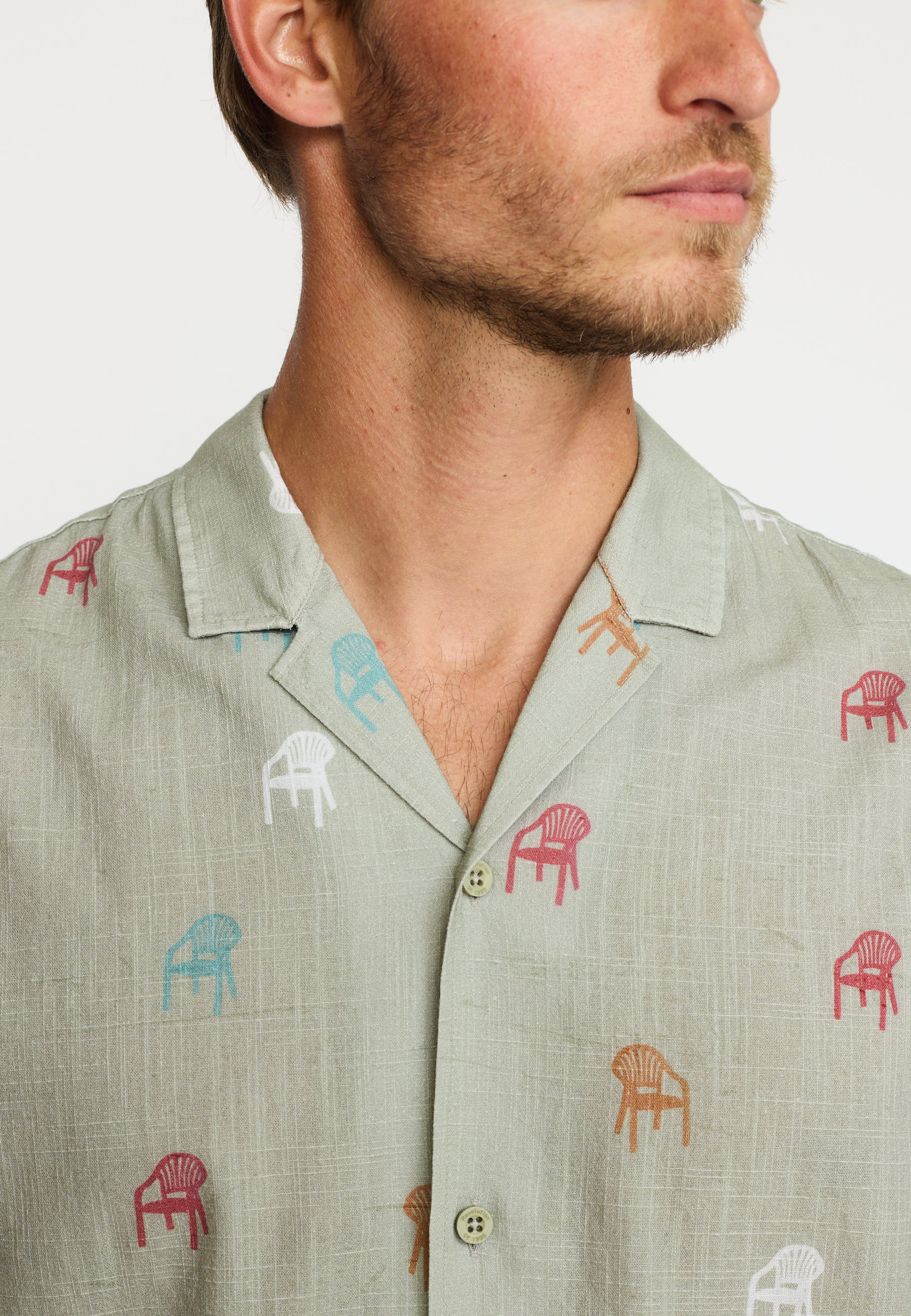 Revolution Short-sleeved Cuban Shirt Short-sleeve shirts Lightgreen