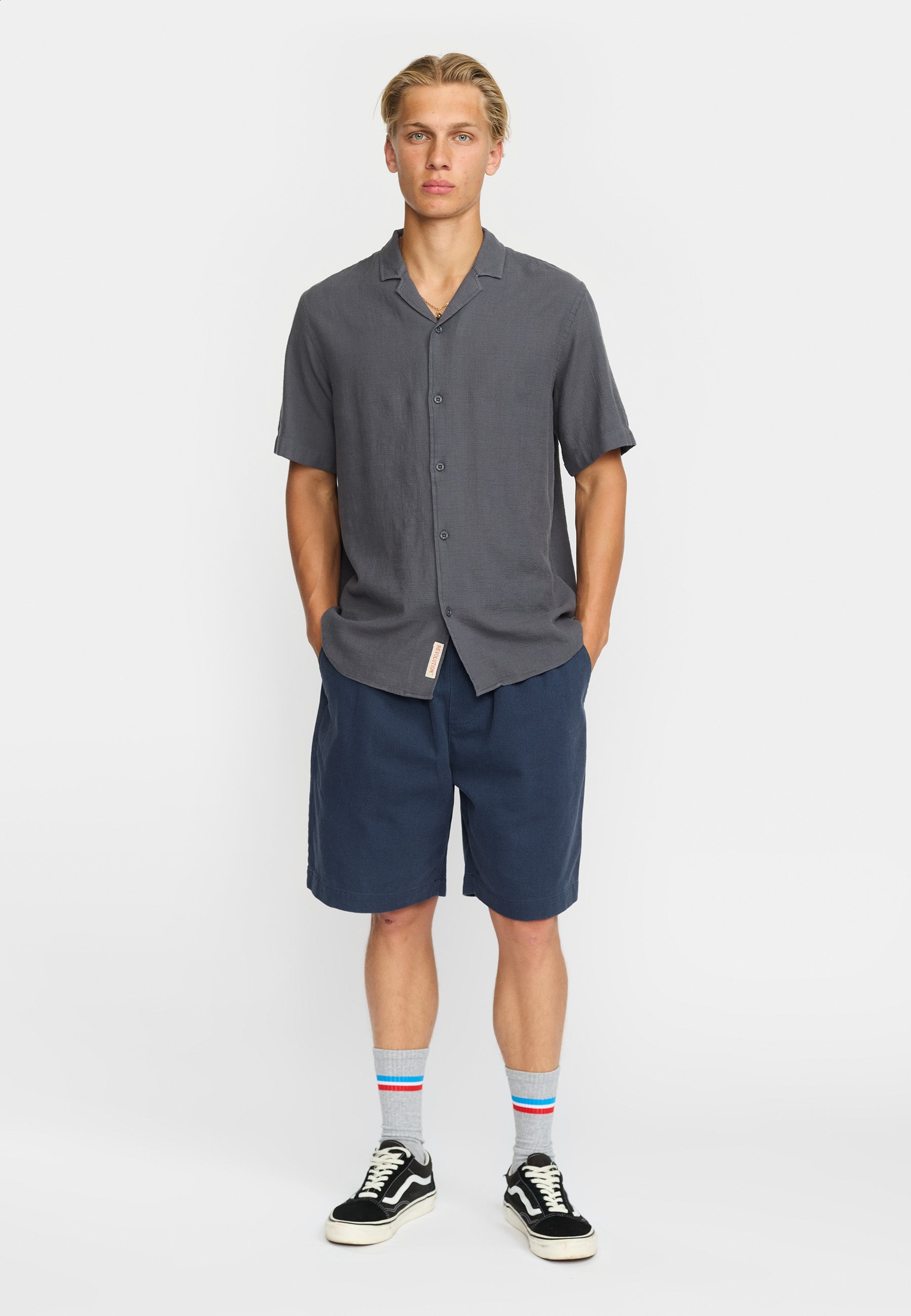 Revolution Short-sleeved Cuban Shirt Short-sleeve shirts Darkgrey