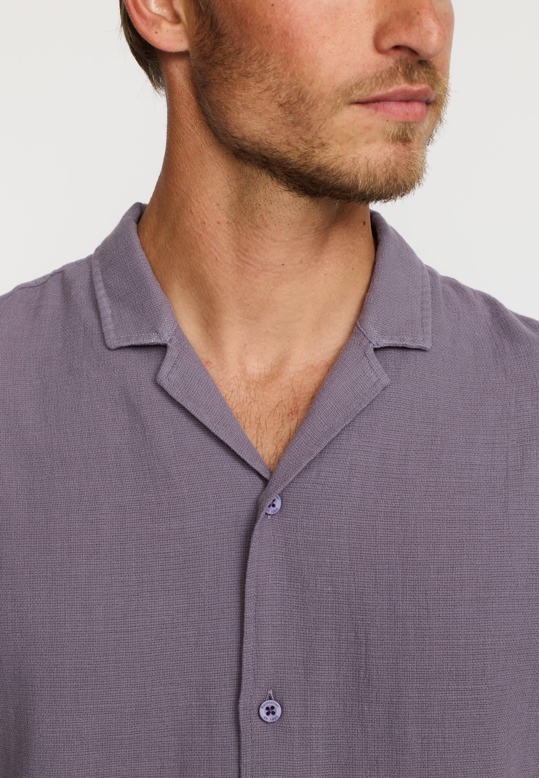 Revolution Short-sleeved Cuban Shirt Short-sleeve shirts Darkpurple