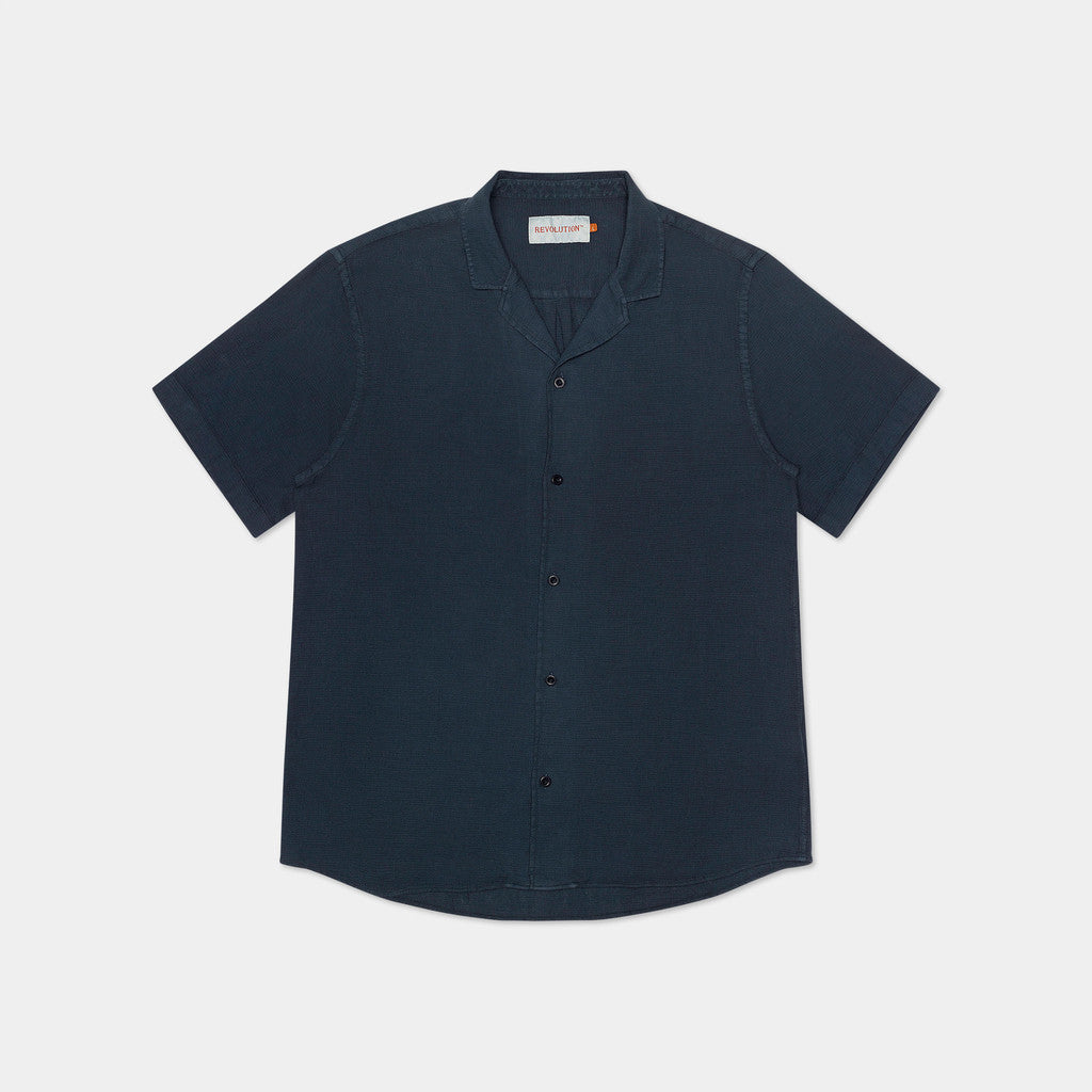 Revolution Short-sleeved Cuban Shirt Short-sleeve shirts Navy