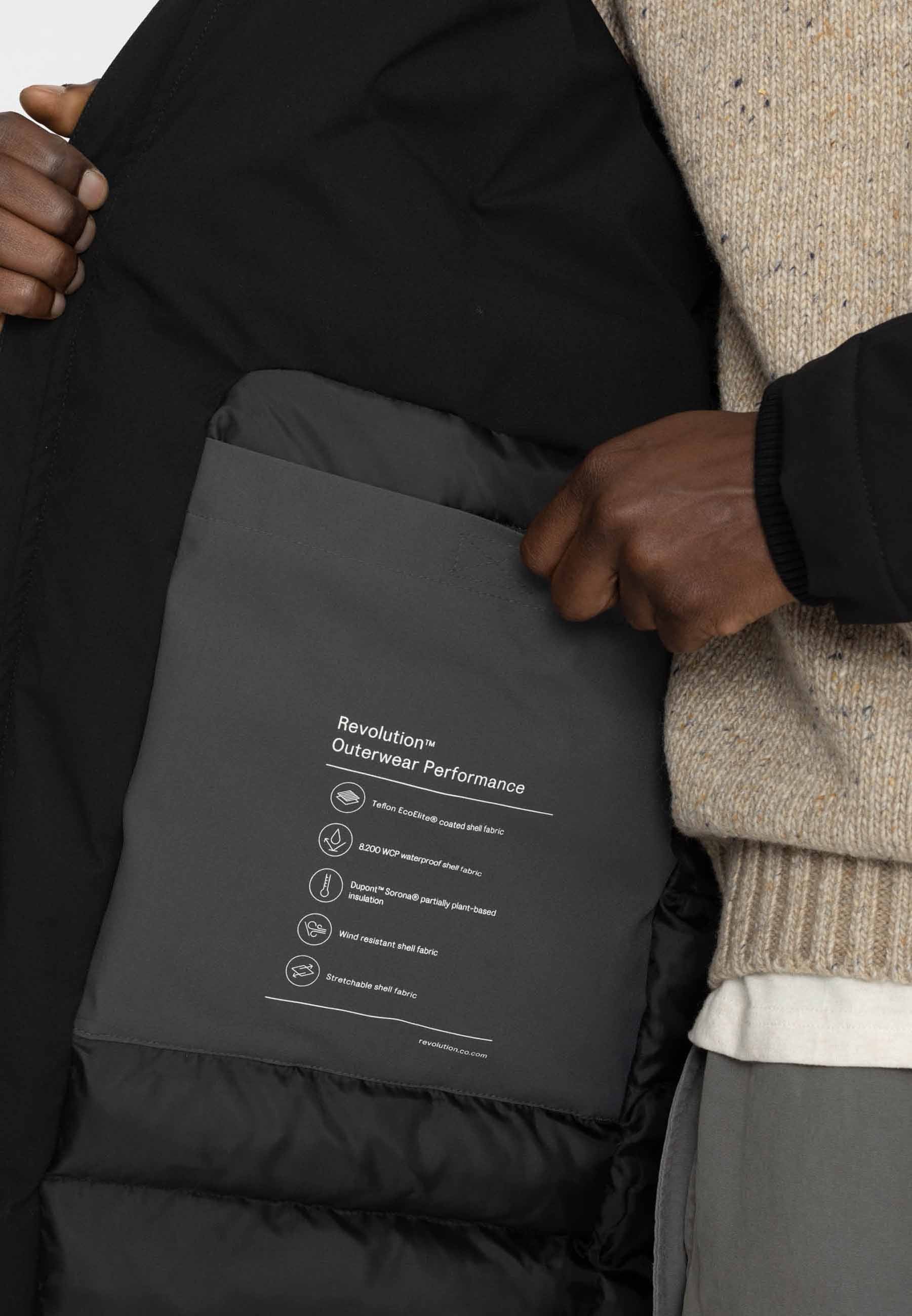 Revolution Tech Parka Raglan Winter Outerwear Black