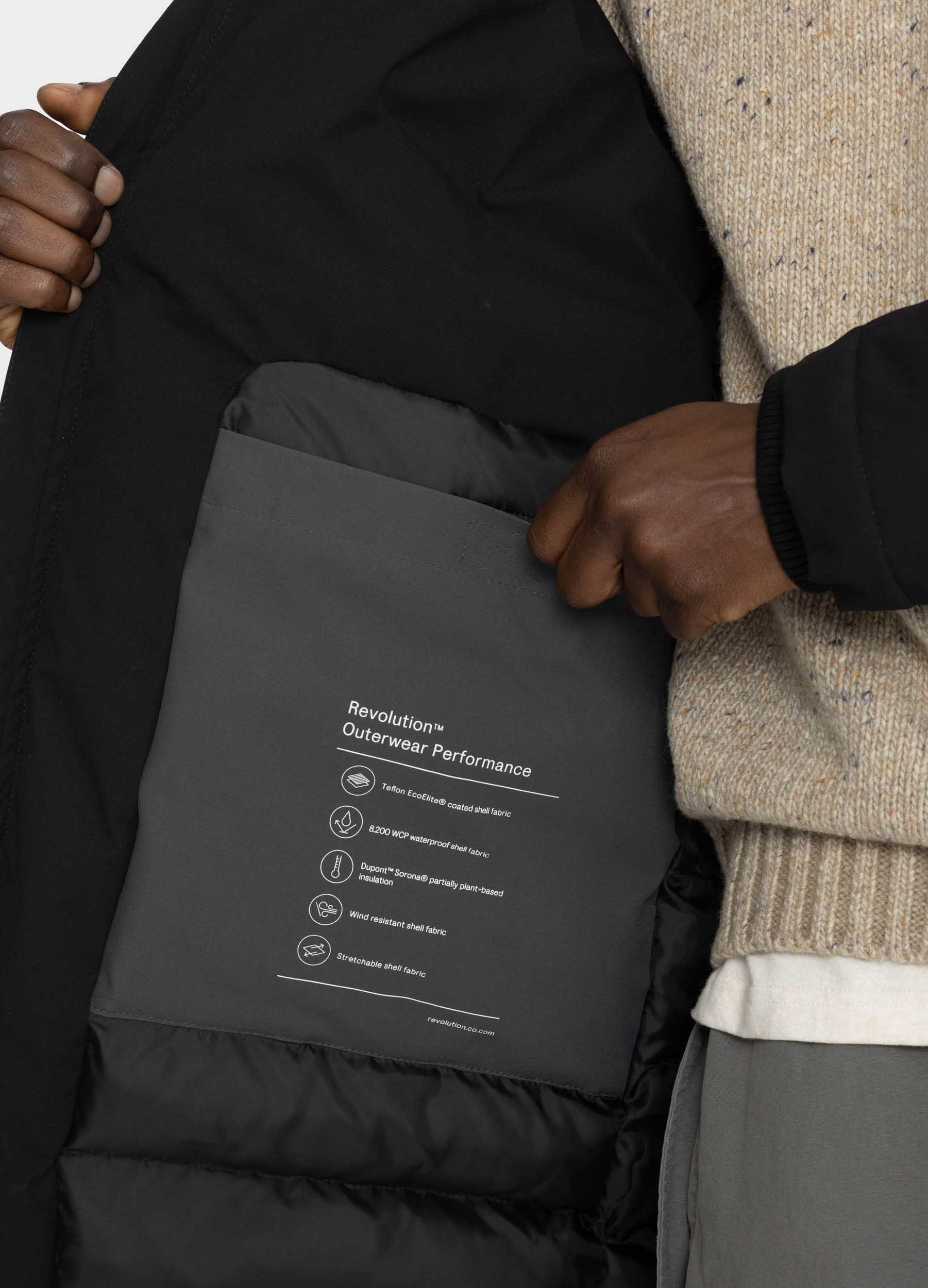 Revolution Tech Parka Raglan Winter Outerwear Black