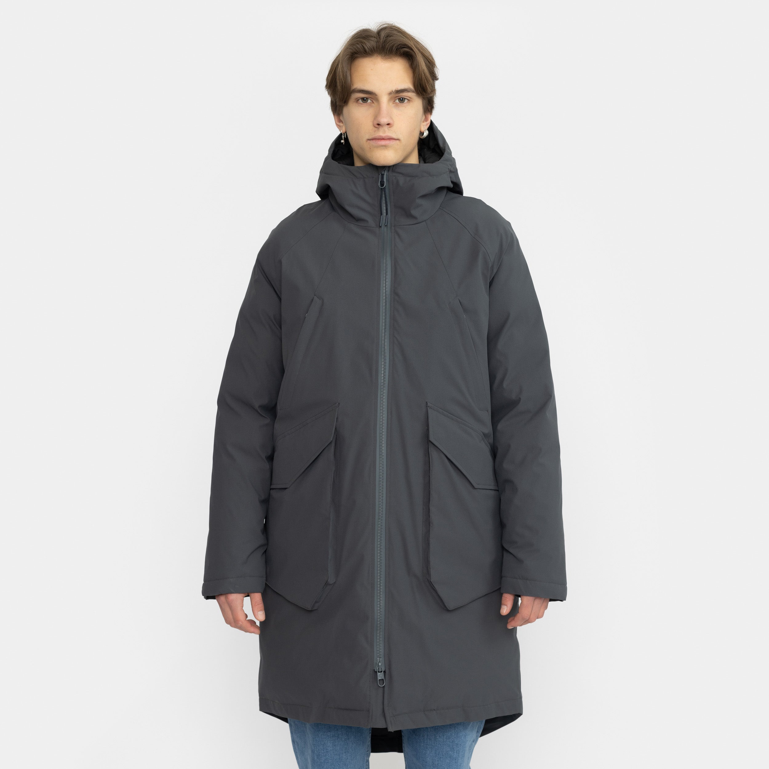 Revolution Tech Parka Raglan Winter Outerwear Darkgrey