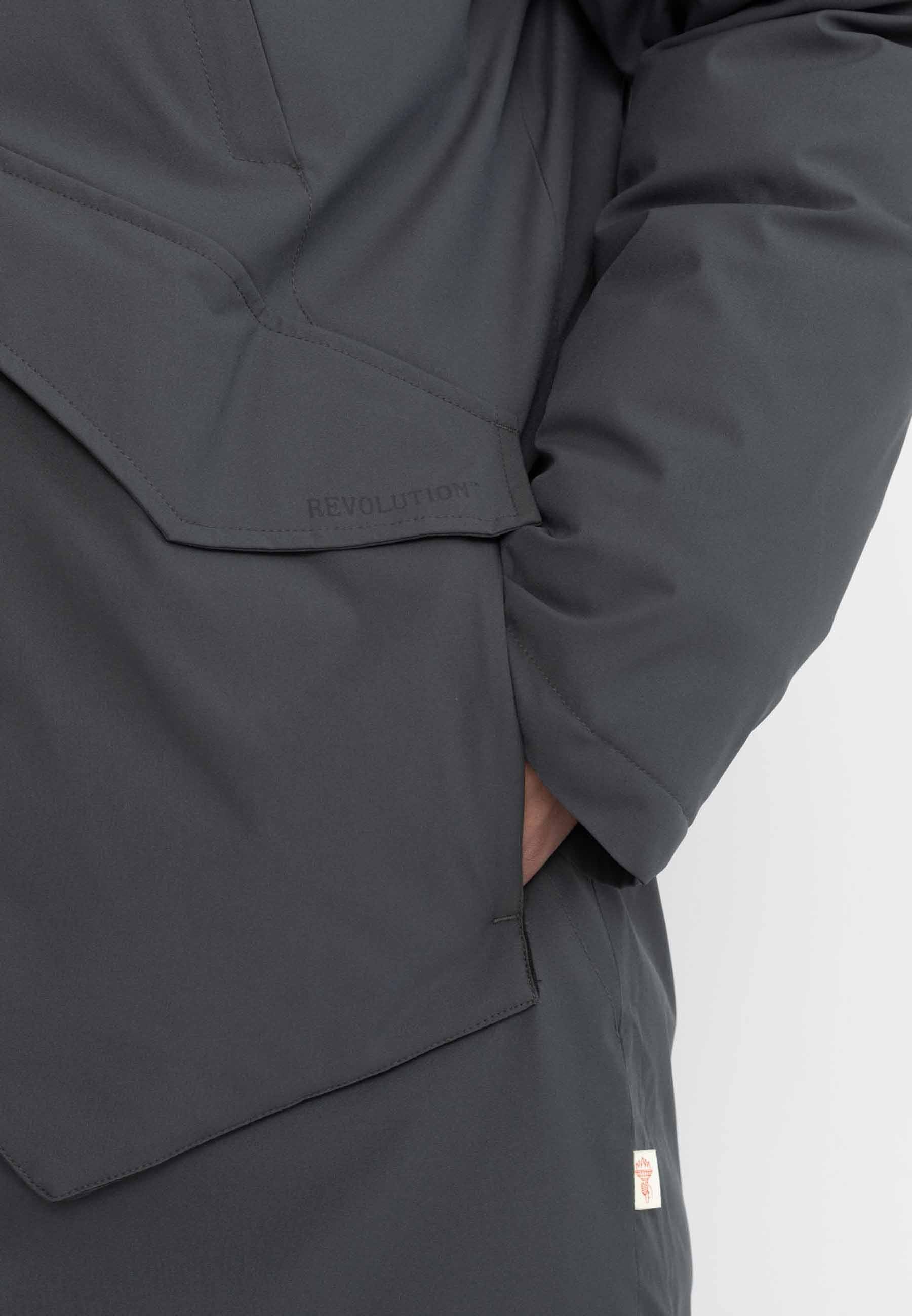 Revolution Tech Parka Raglan Winter Outerwear Darkgrey