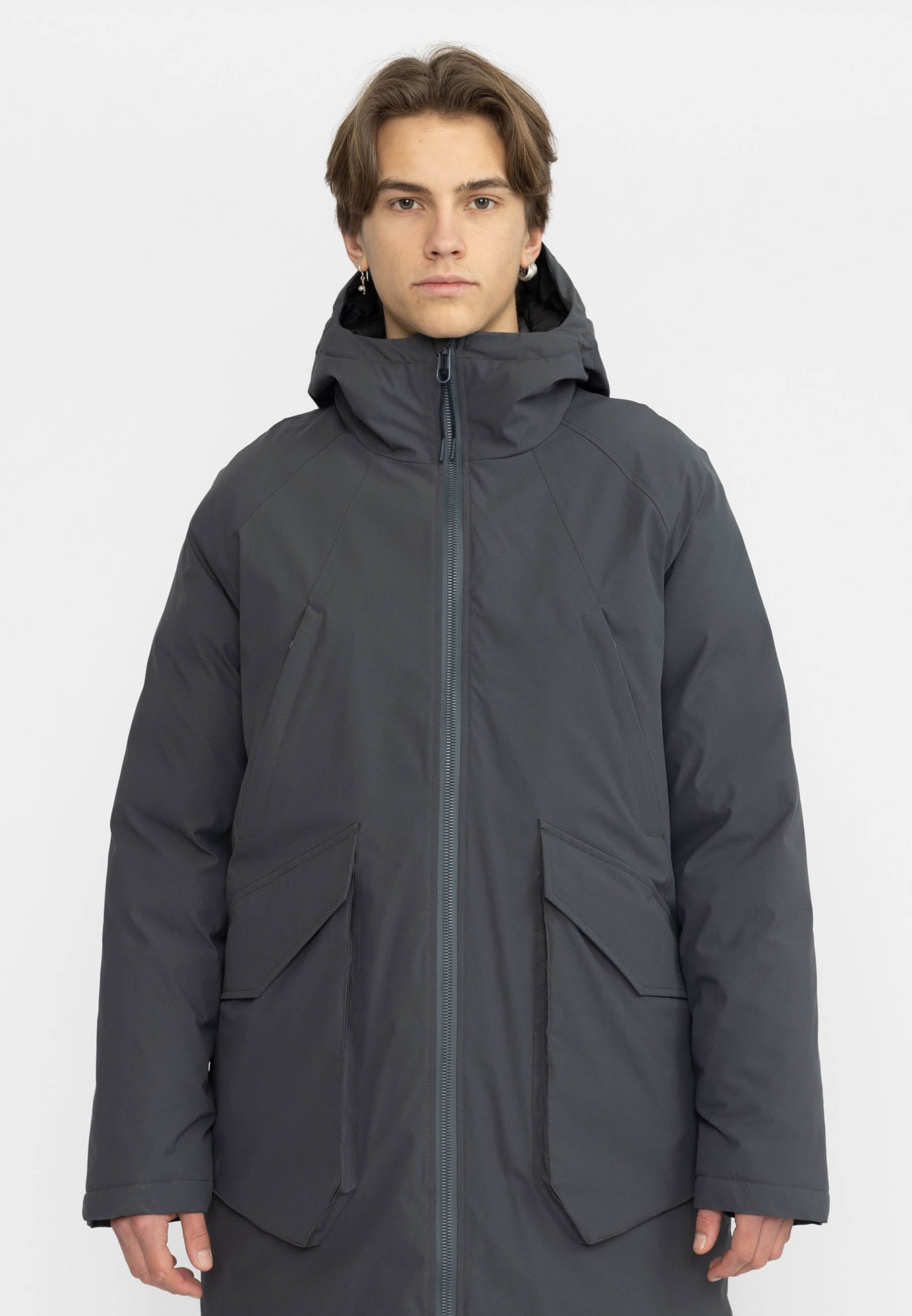 Revolution Tech Parka Raglan Winter Outerwear Darkgrey