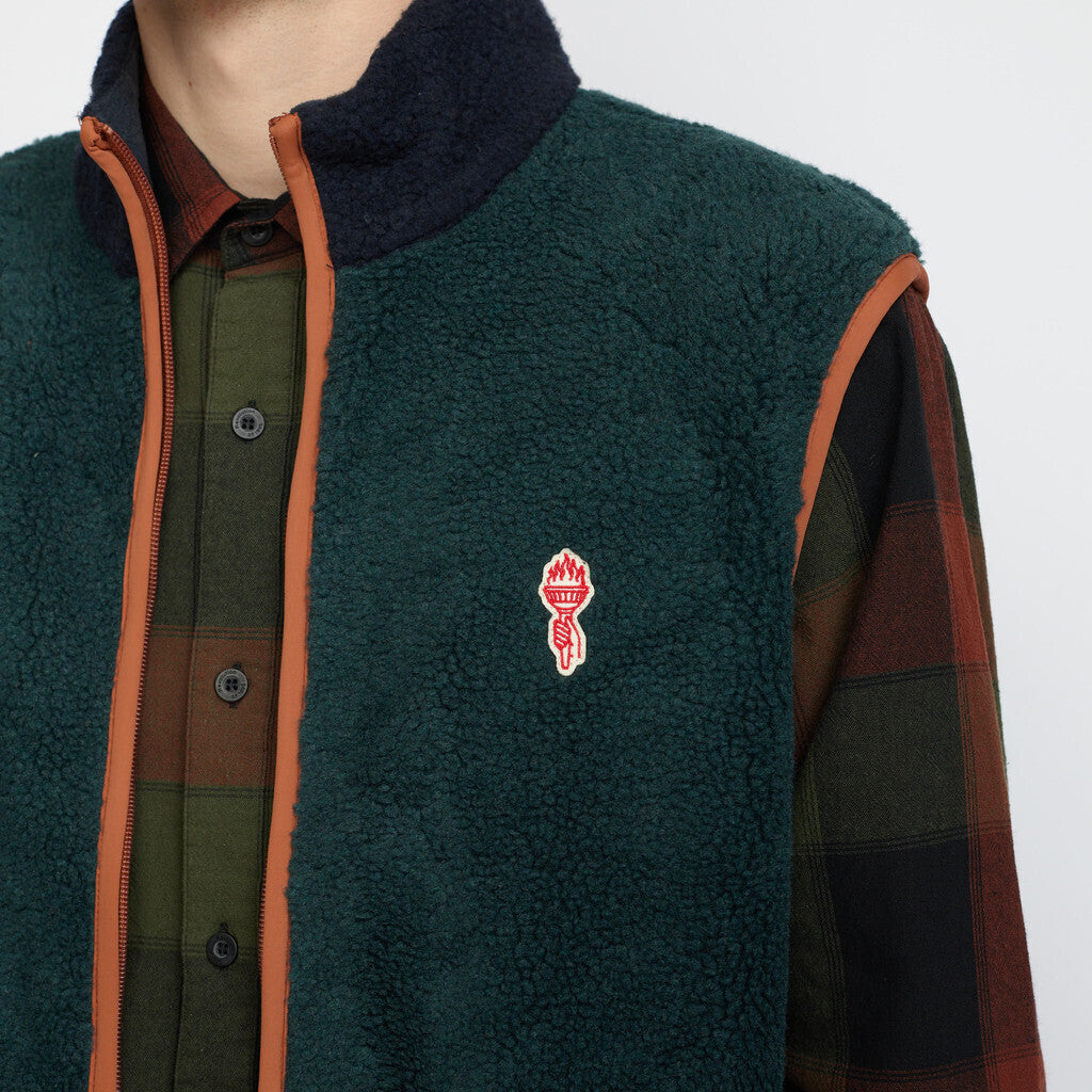 Revolution Teddy Vest Fleece Darkgreen