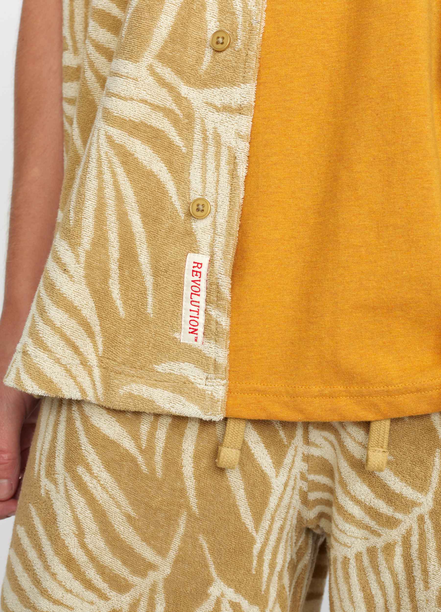 Revolution Terry Cuban Shirt Short-sleeve shirts Khaki