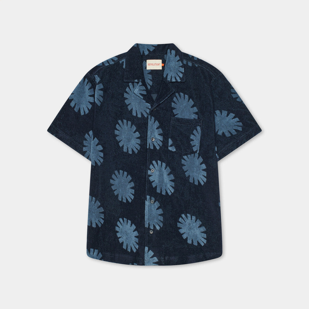 Revolution Terry Cuban Shirt Short-sleeve shirts Navy