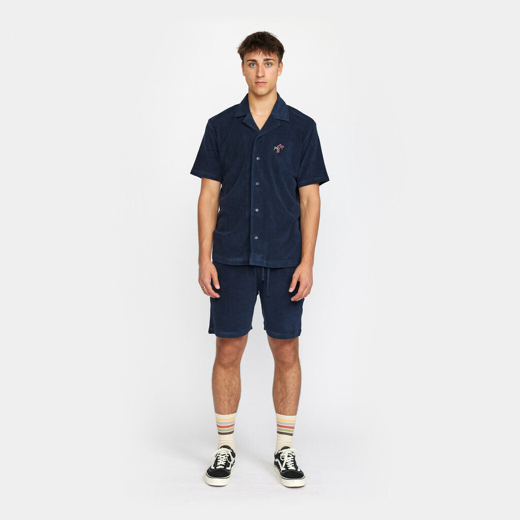 Revolution Terry Cuban Shirt Short-sleeve shirts Navy