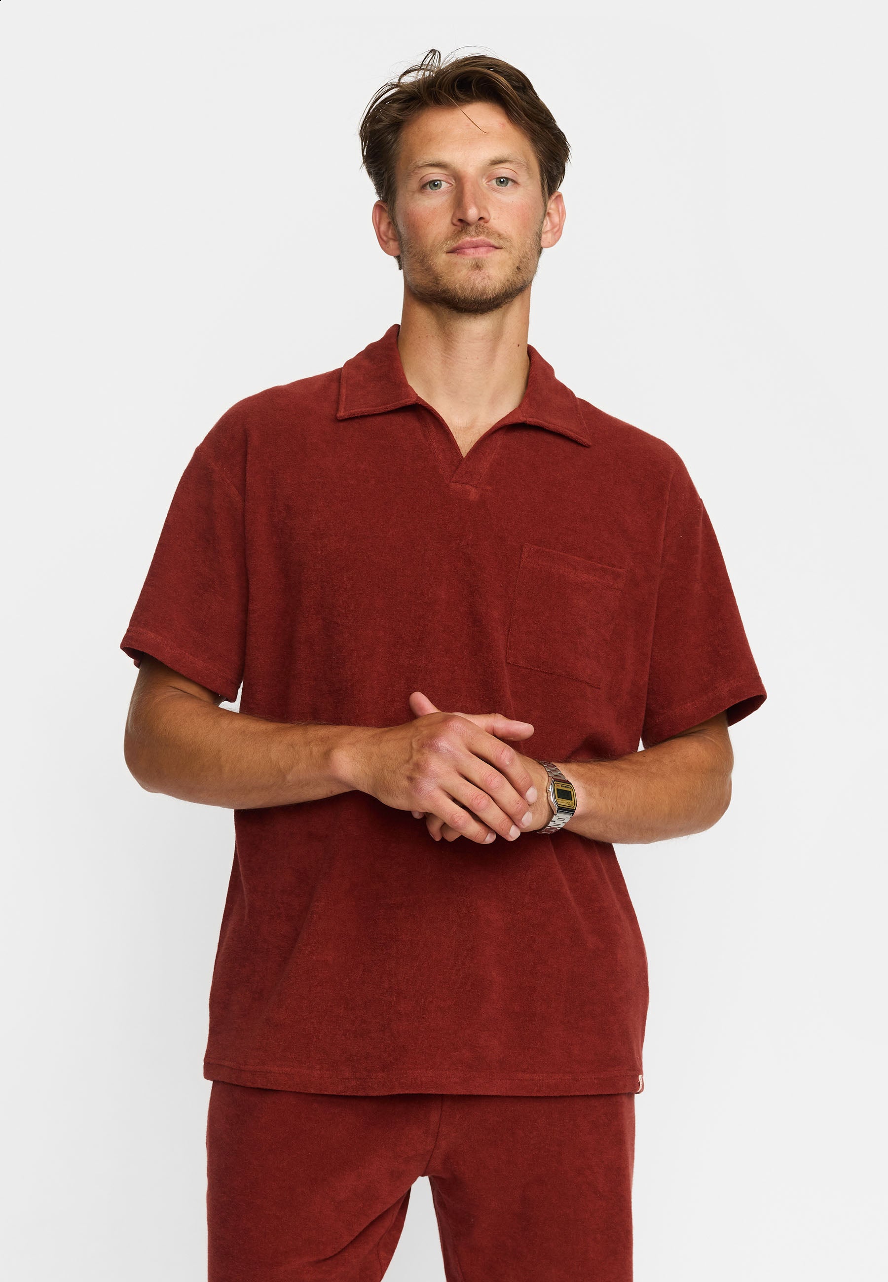 Revolution Terry Polo Shirt Short-sleeve shirts Darkorange