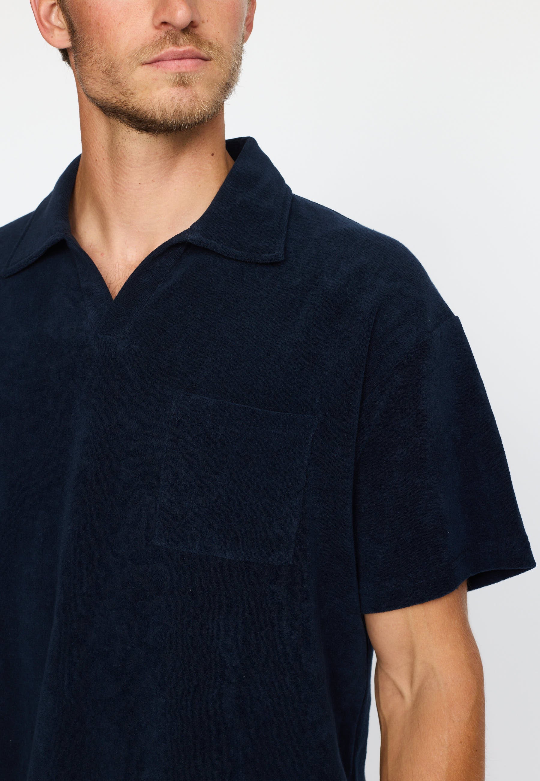 Revolution Terry Polo Shirt Short-sleeve shirts Navy