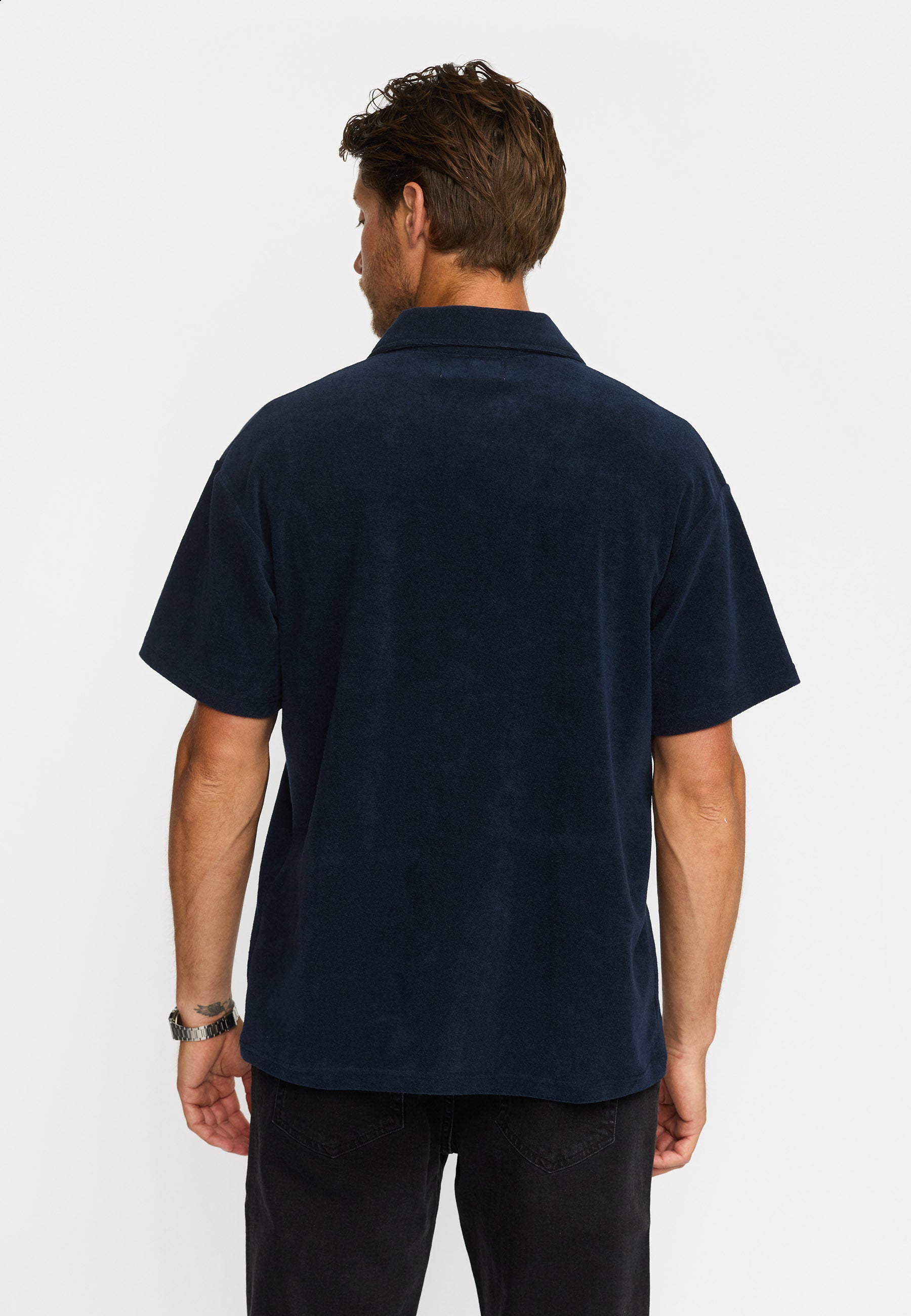 Revolution Terry Polo Shirt Short-sleeve shirts Navy