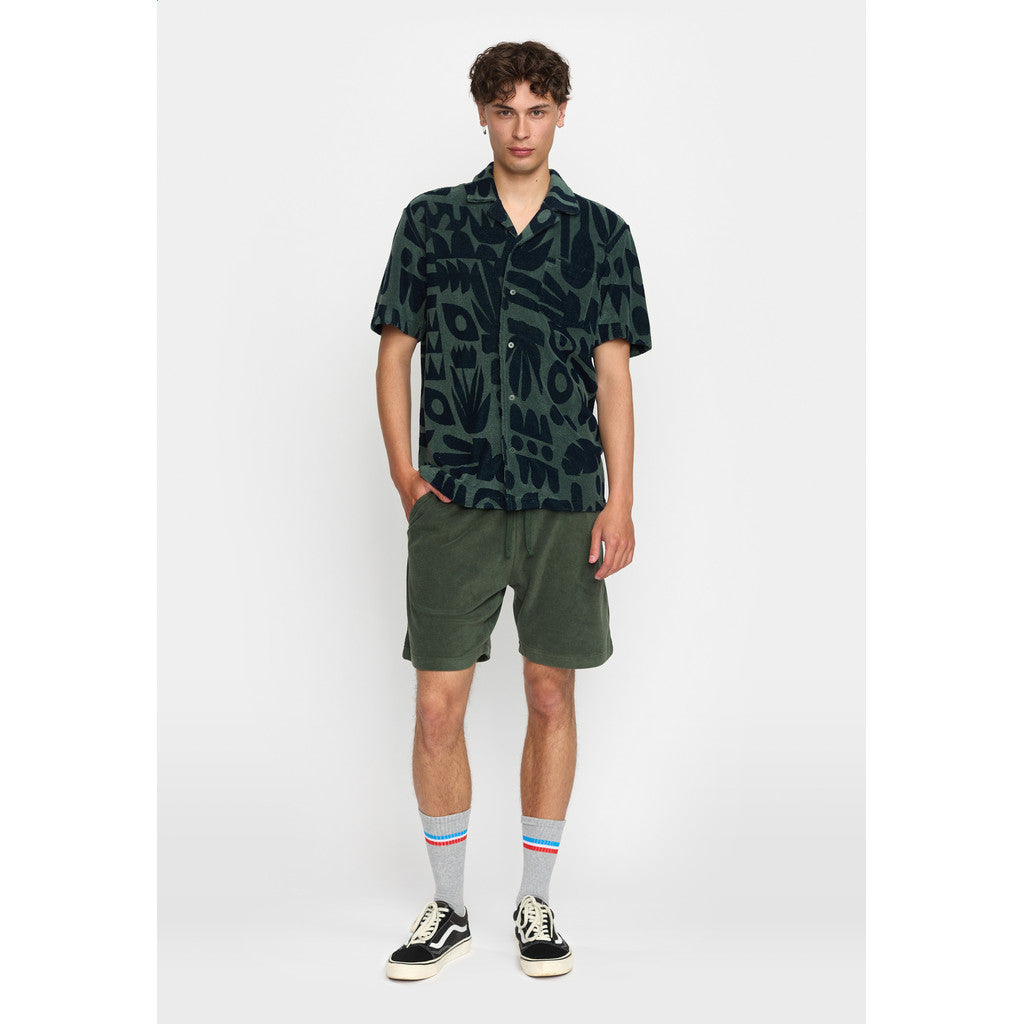 Revolution Terry Short-sleeved Cuban Shirt Short-sleeve shirts Dustgreen