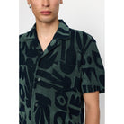 Revolution Terry Short-sleeved Cuban Shirt Short-sleeve shirts Dustgreen