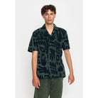 Revolution Terry Short-sleeved Cuban Shirt Short-sleeve shirts Dustgreen