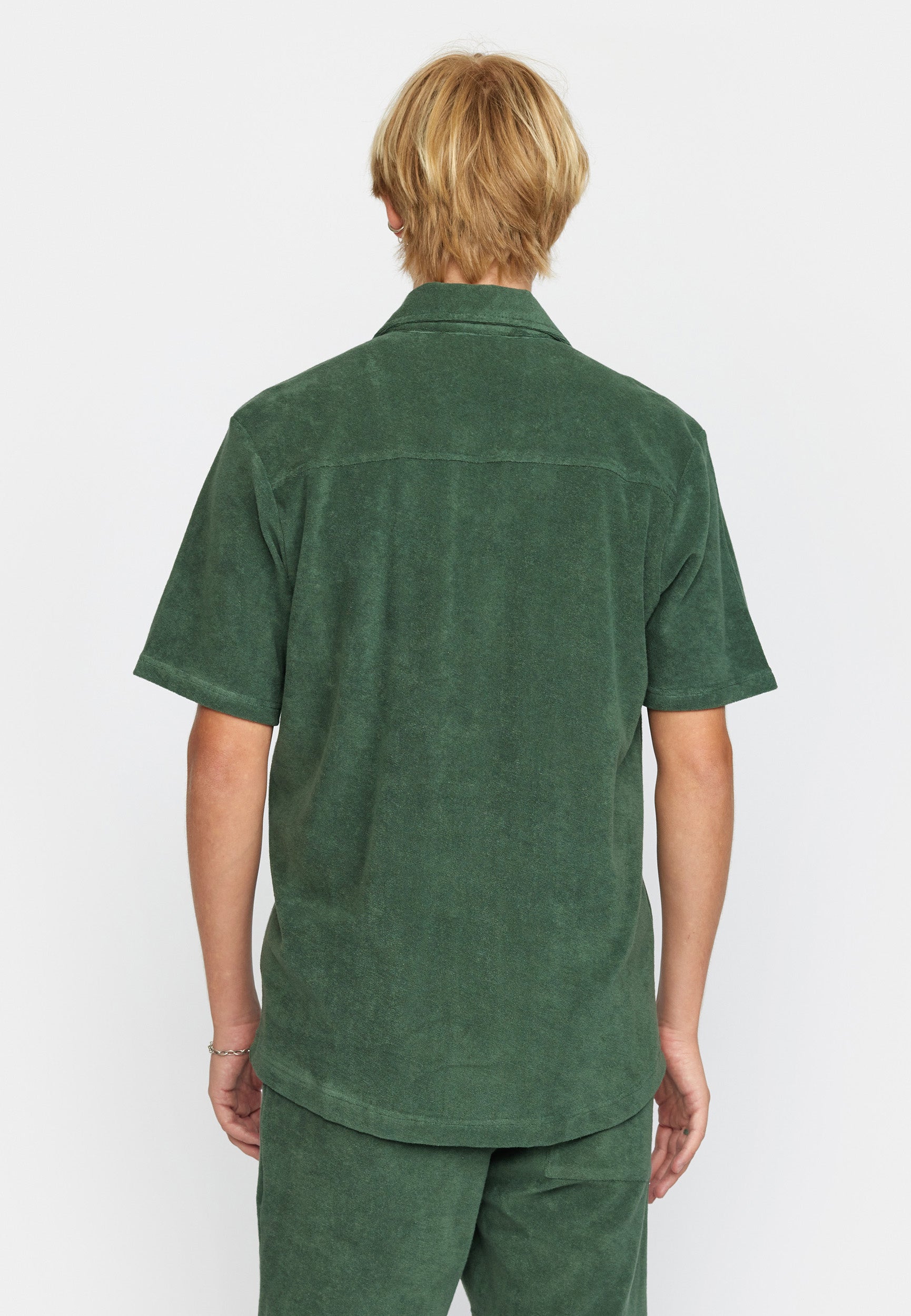 Revolution Terry Short-sleeved Cuban Shirt Short-sleeve shirts Dustgreen