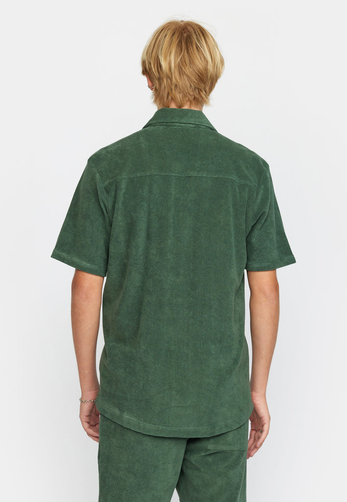 Revolution Terry Short-sleeved Cuban Shirt Short-sleeve shirts Dustgreen