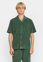 Revolution Terry Short-sleeved Cuban Shirt Short-sleeve shirts Dustgreen