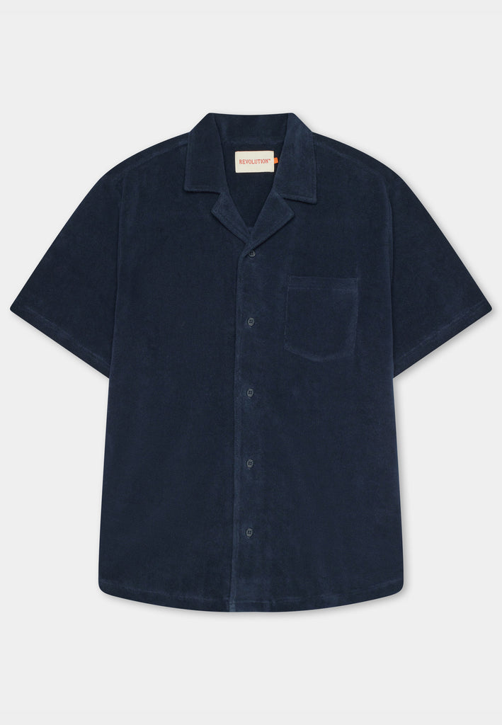 Revolution Terry Short-sleeved Cuban Shirt Short-sleeve shirts Navy