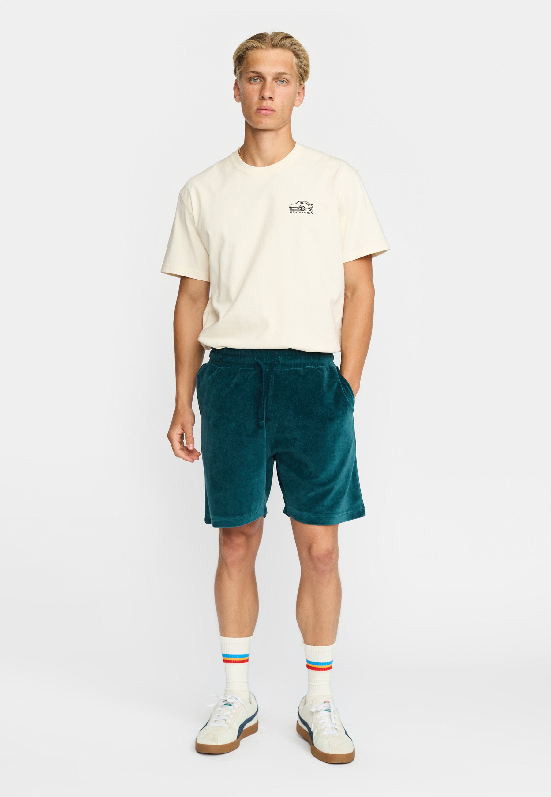 Velour Shorts / 4081 - Darkpetrol – Revolution.eu