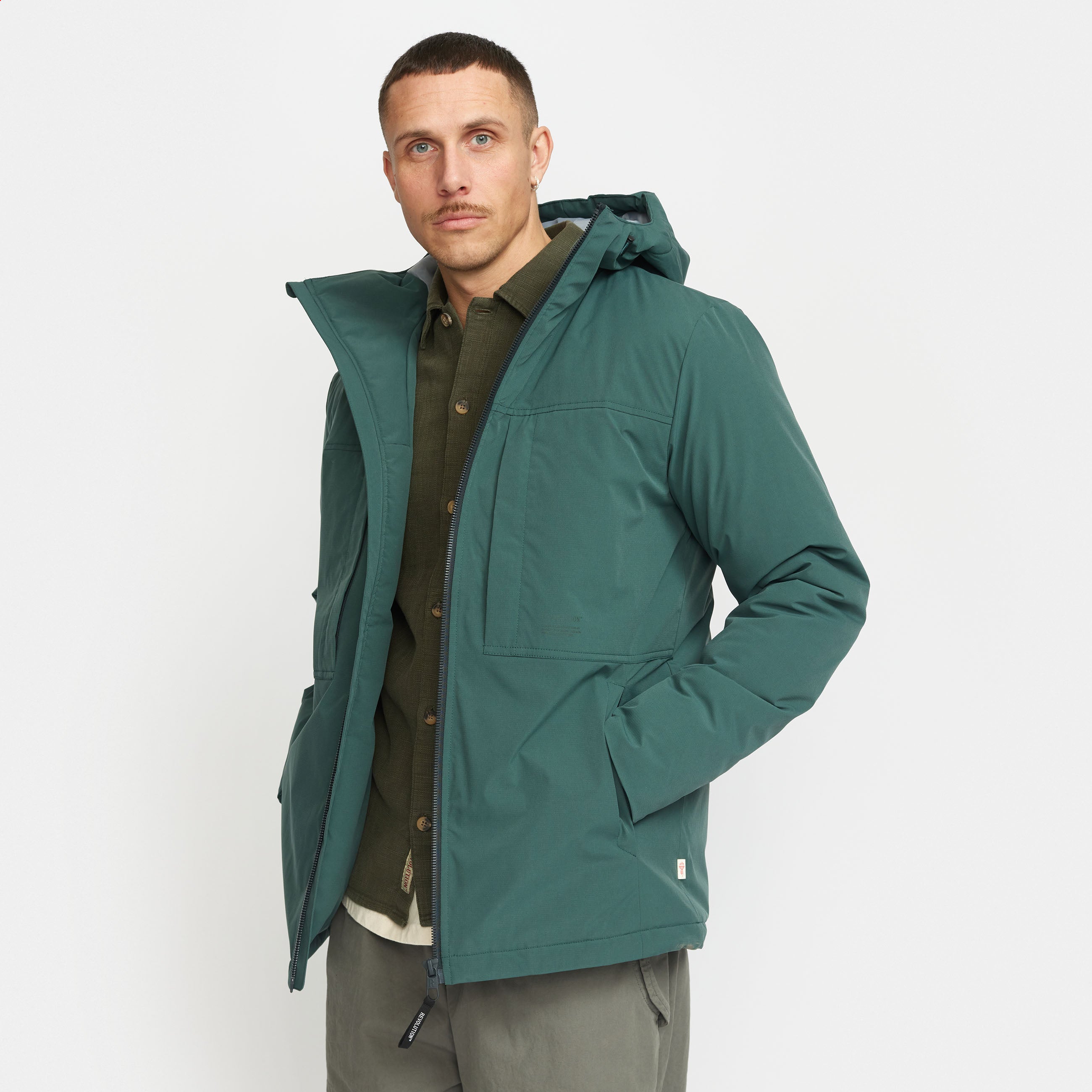 Revolution Winter Tech Jacket Winter Outerwear Darkgreen