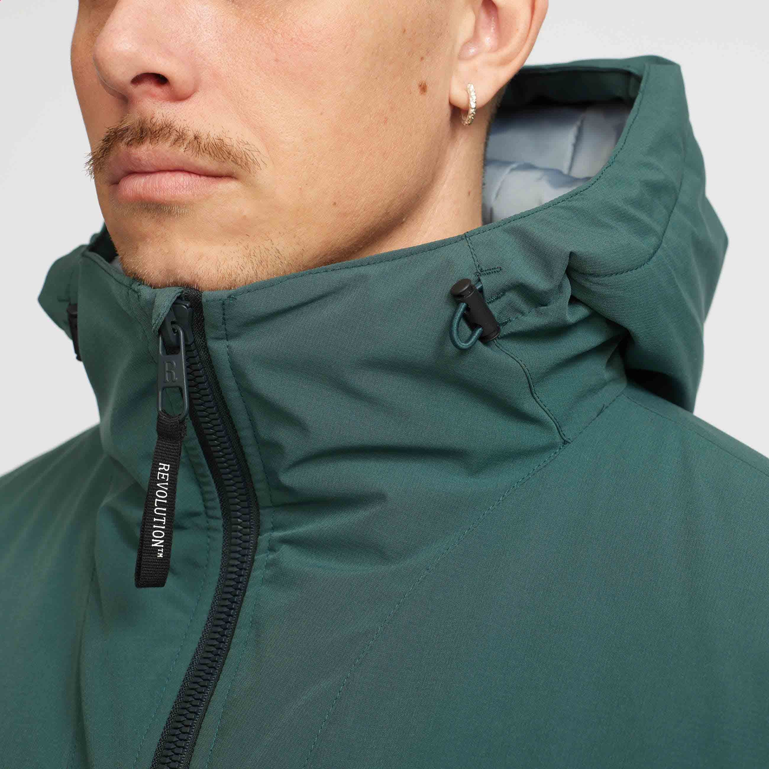 Revolution Winter Tech Jacket Winter Outerwear Darkgreen