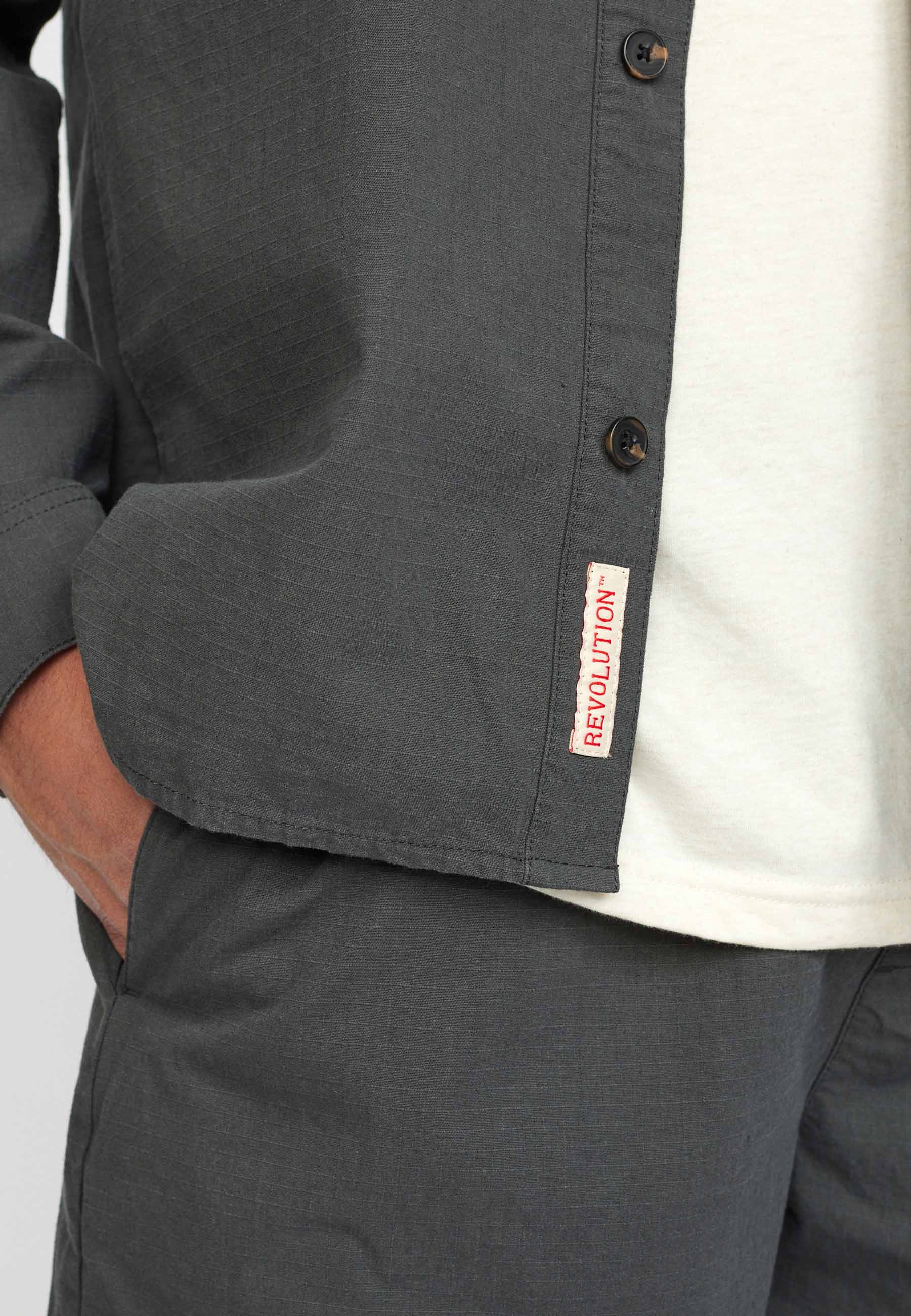 Revolution Worker Shirt Long-sleeve Shirts Darkgrey