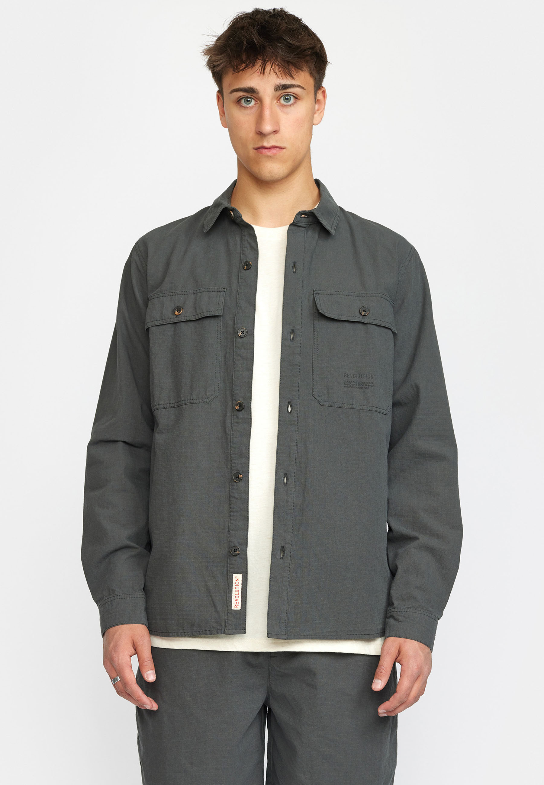 Revolution Worker Shirt Long-sleeve Shirts Darkgrey