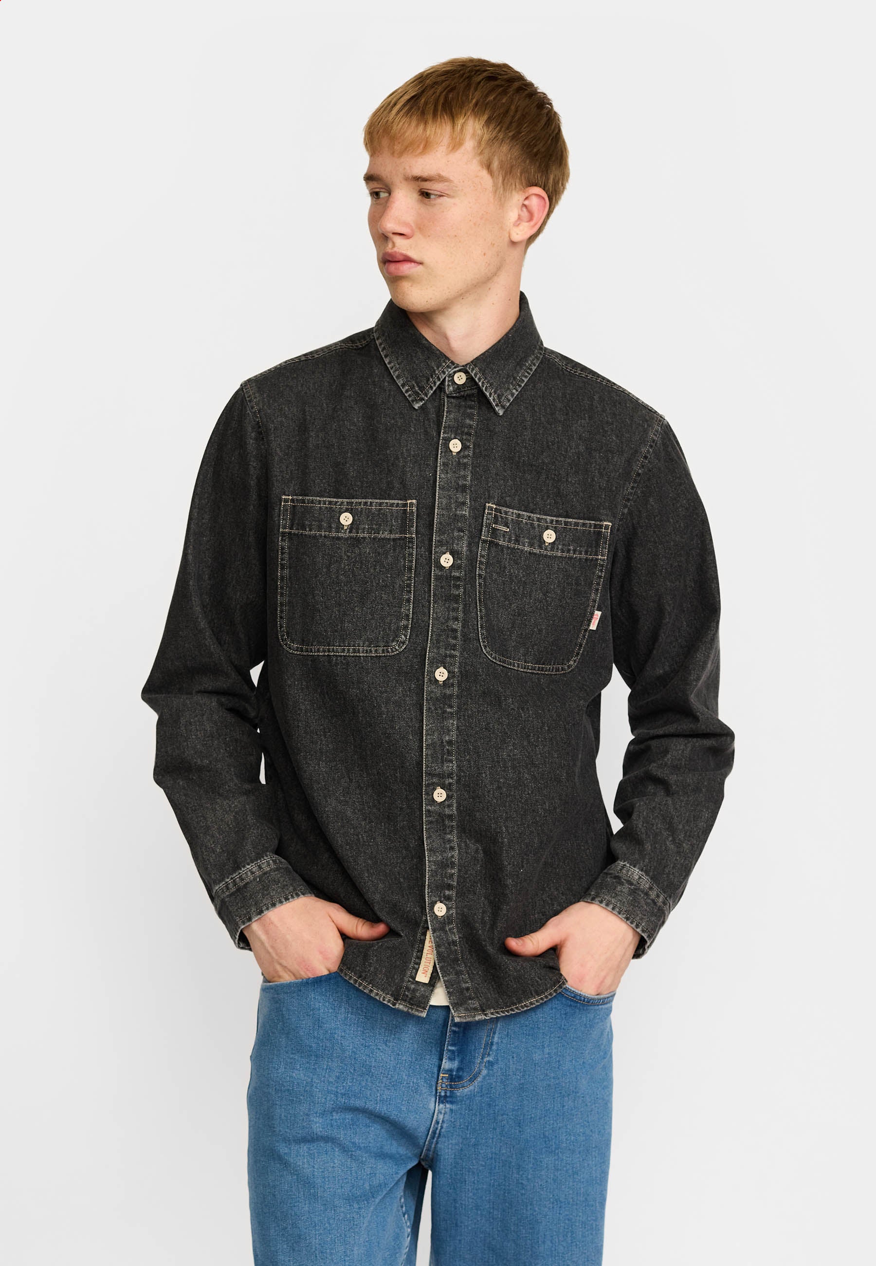 Revolution Worker Shirt Long-sleeve Shirts Black