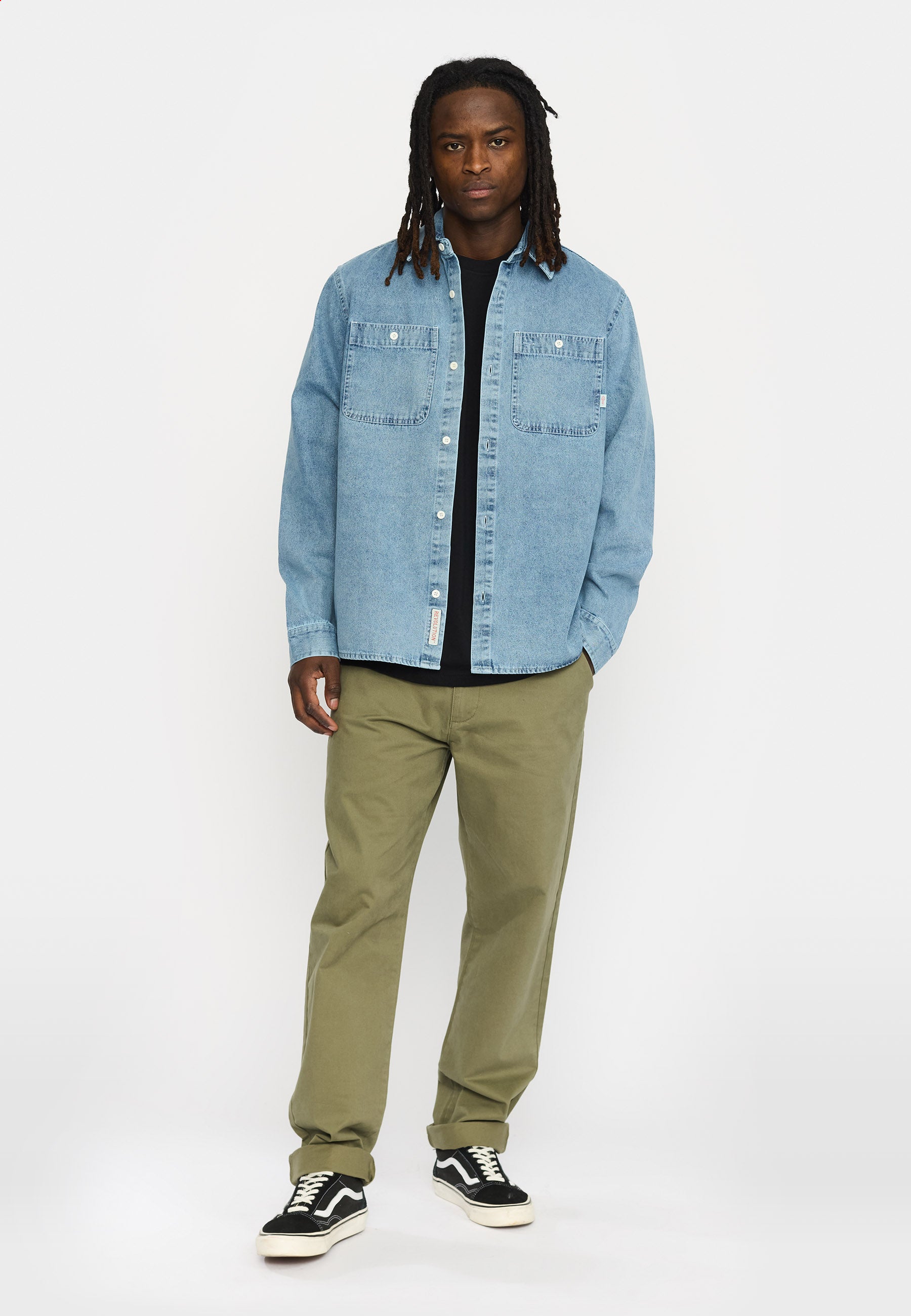 Revolution Worker Shirt Long-sleeve Shirts Blue