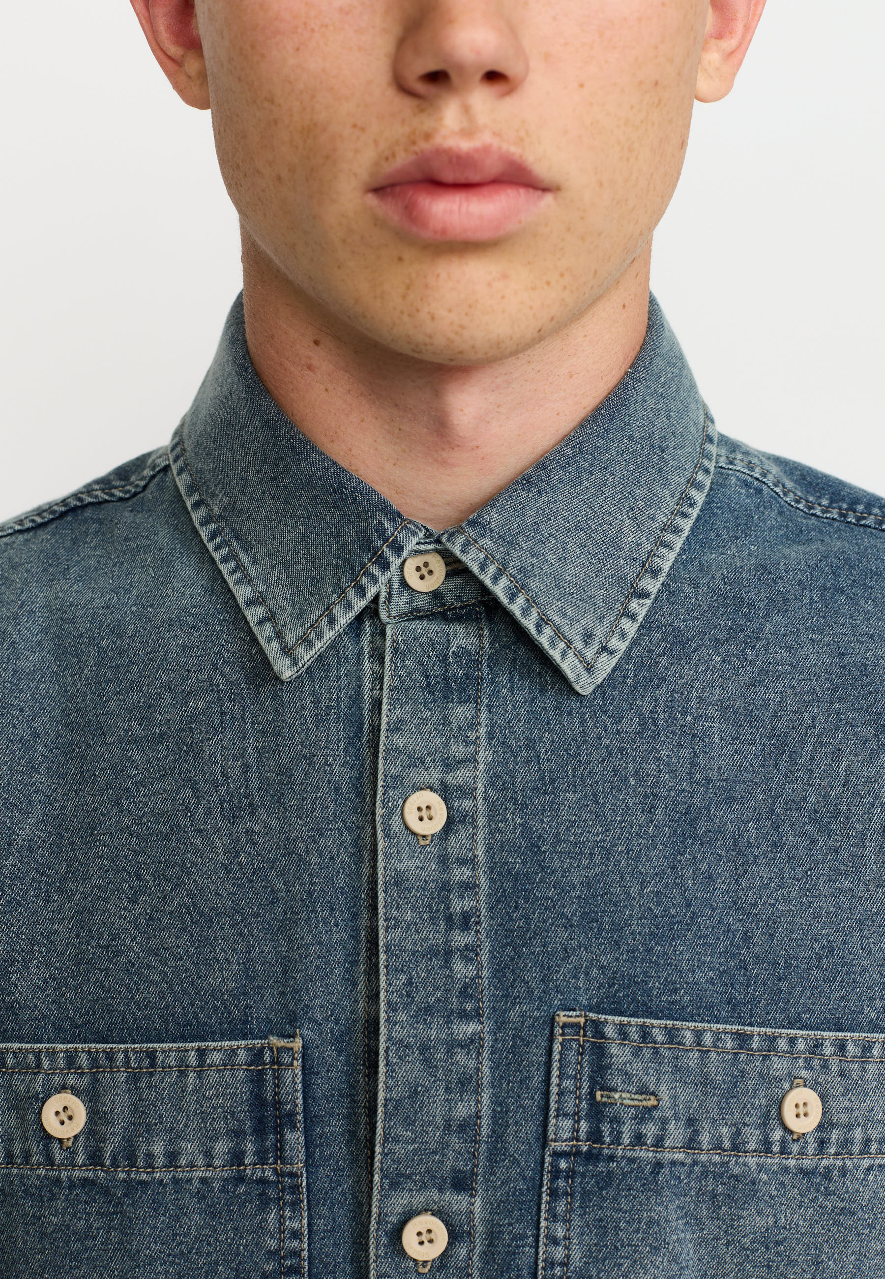 Revolution Worker Shirt Long-sleeve Shirts Blue