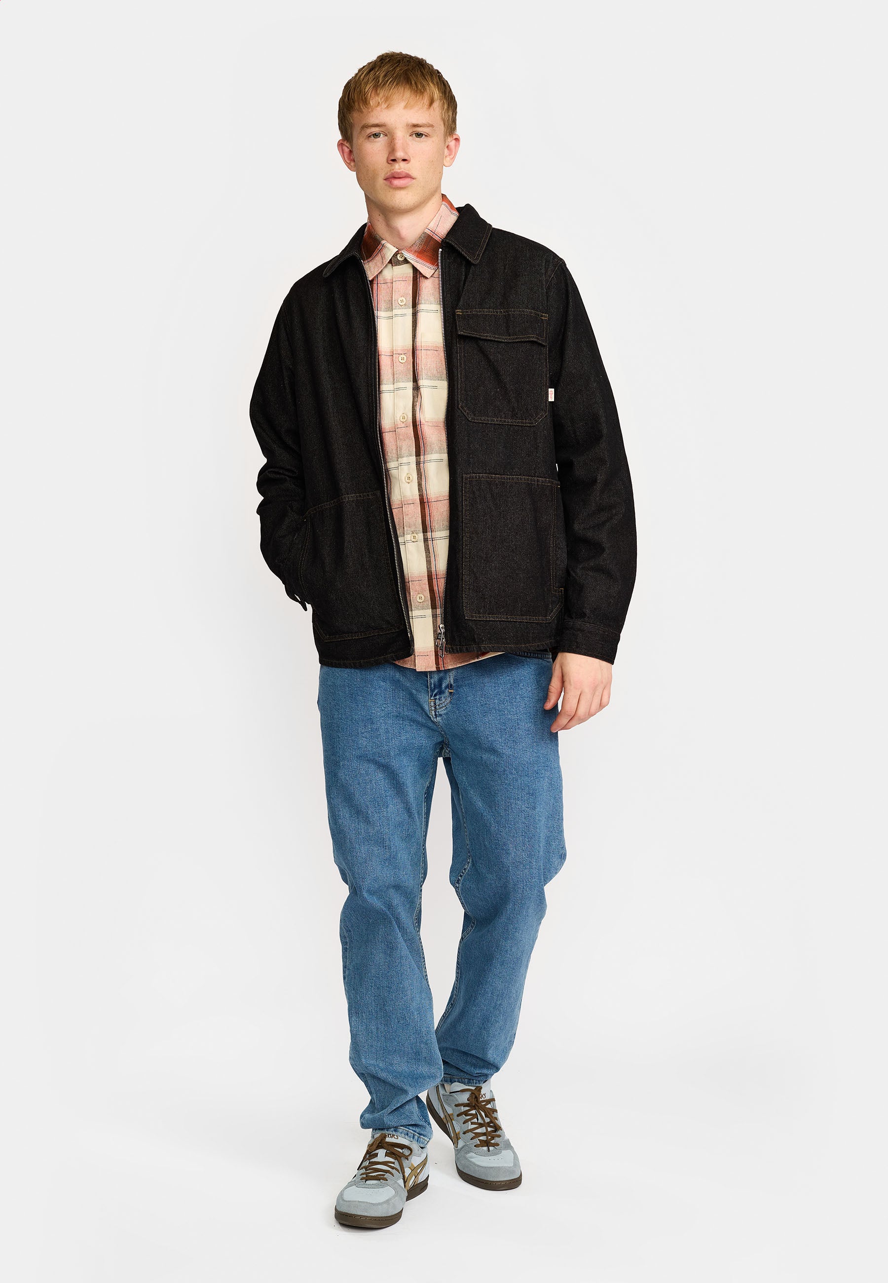 Revolution Zipped Denim Worker Shirt Long-sleeve Shirts Black