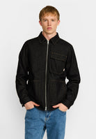 Revolution Zipped Denim Worker Shirt Long-sleeve Shirts Black