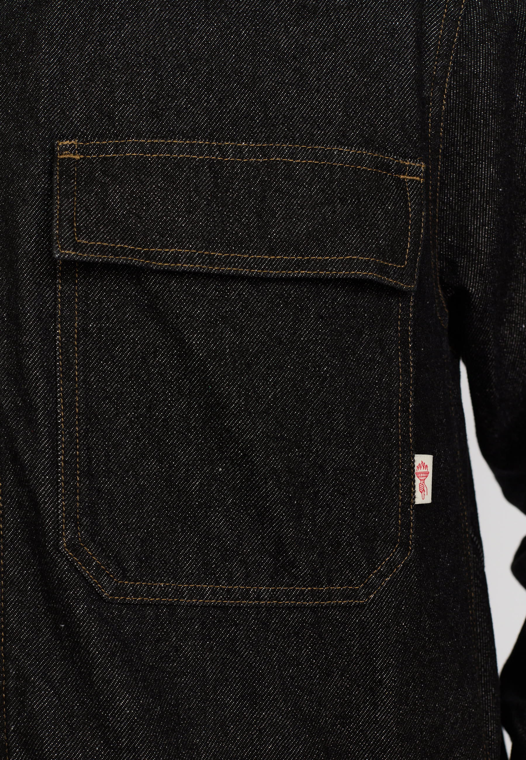 Revolution Zipped Denim Worker Shirt Long-sleeve Shirts Black