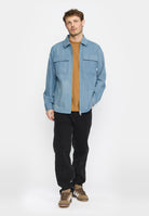 Revolution Zipped Denim Worker Shirt Overshirts Lightblue