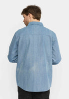 Revolution Zipped Denim Worker Shirt Overshirts Lightblue